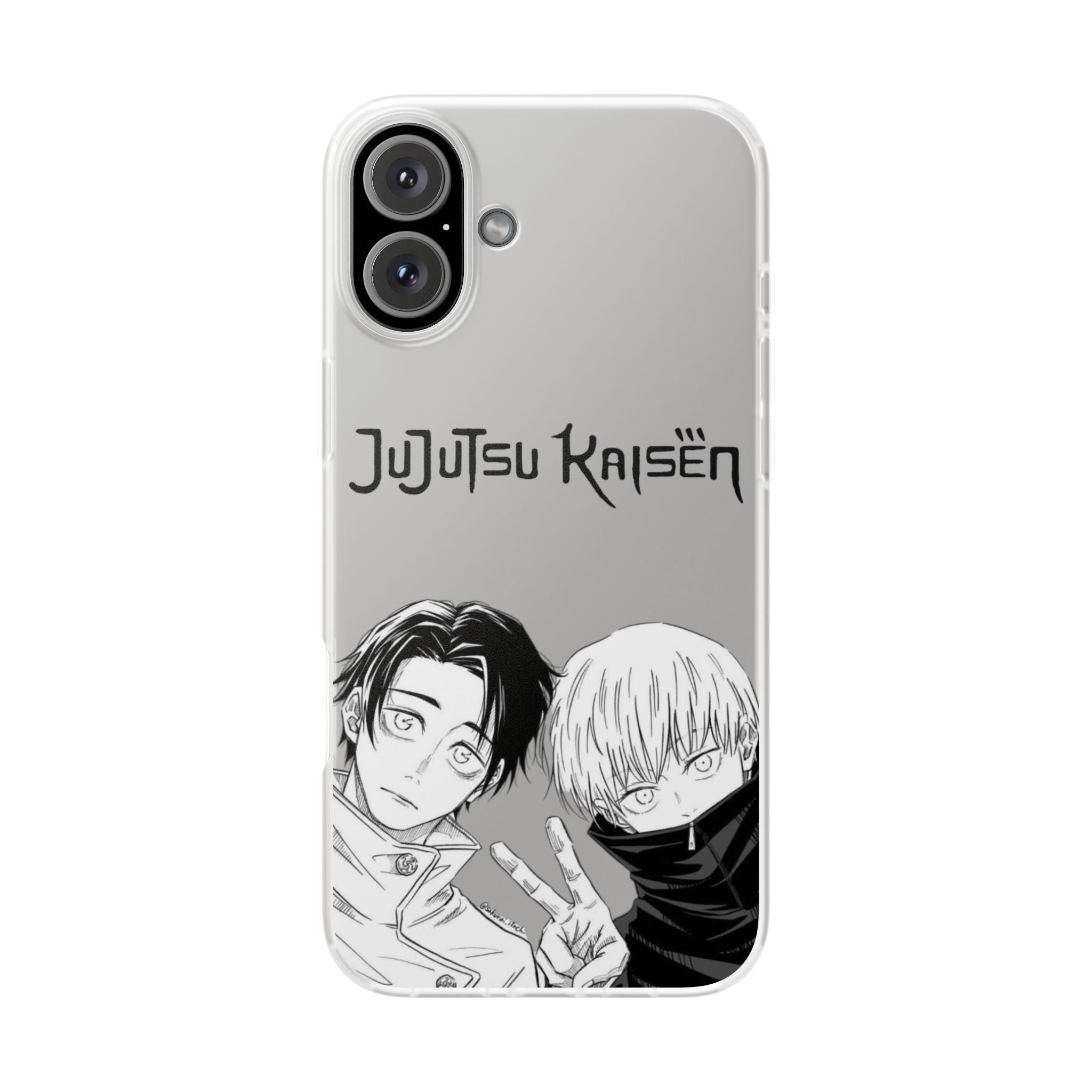 Jujutsu Kaisen Phone Case - Minimalist Yuta Okkotsu & Toge Inumaki Manga Art - Black & White Aesthetic