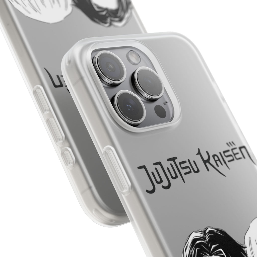 Jujutsu Kaisen Phone Case - Minimalist Yuta Okkotsu & Toge Inumaki Manga Art - Black & White Aesthetic