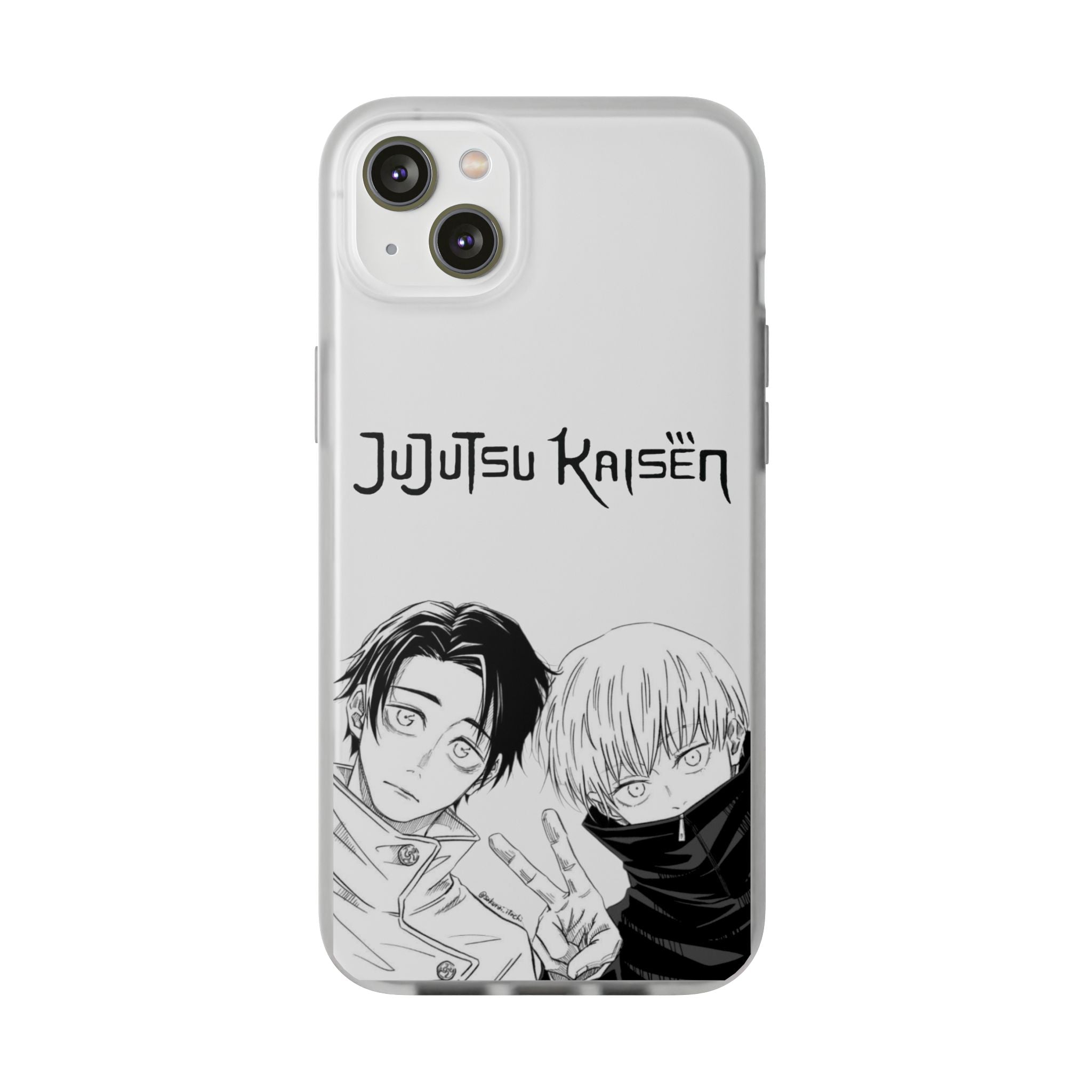 Jujutsu Kaisen Phone Case - Minimalist Yuta Okkotsu & Toge Inumaki Manga Art - Black & White Aesthetic
