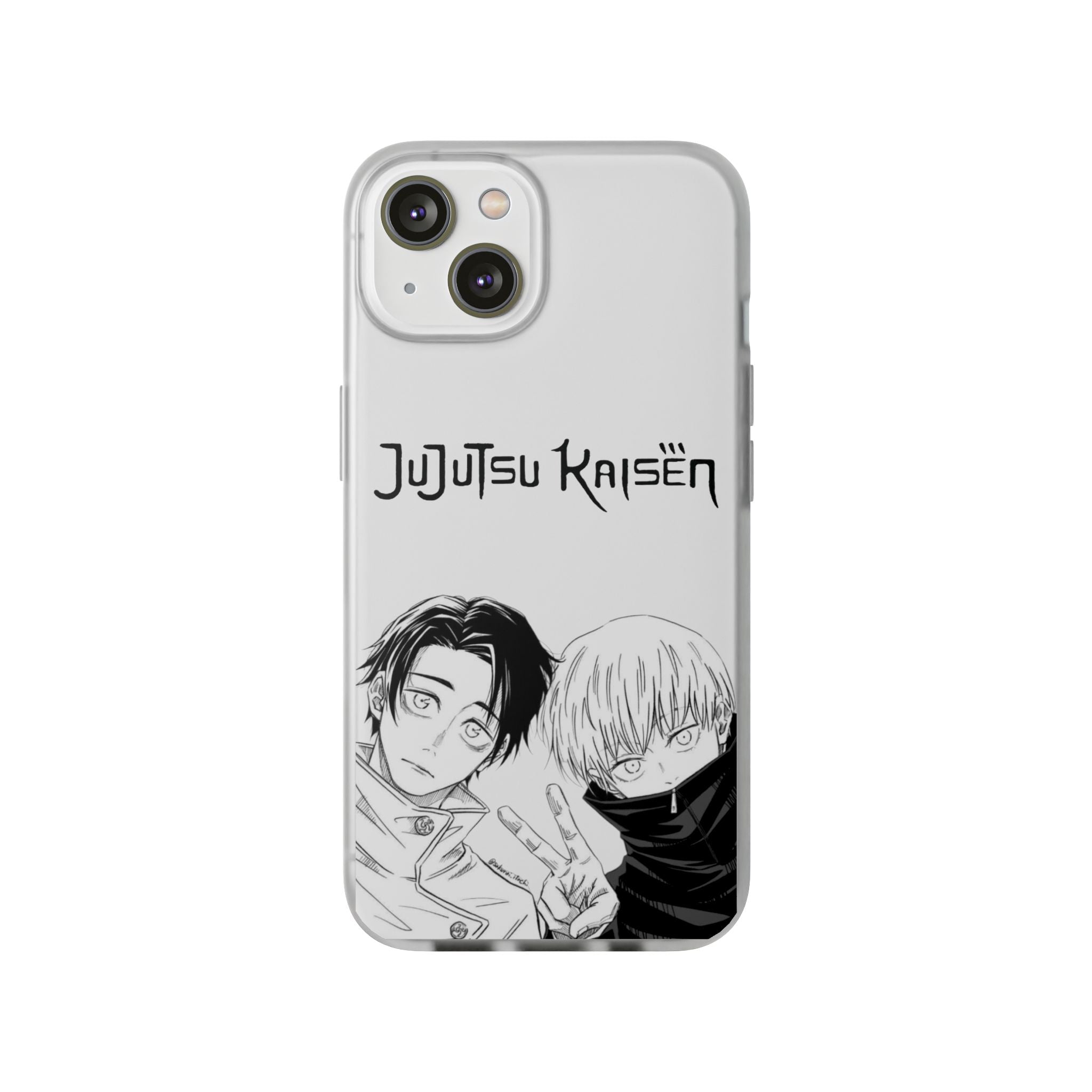 Jujutsu Kaisen Phone Case - Minimalist Yuta Okkotsu & Toge Inumaki Manga Art - Black & White Aesthetic