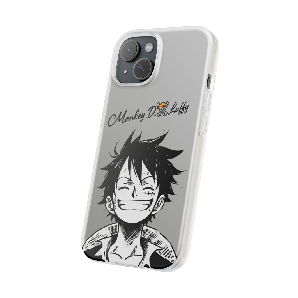 One Piece iPhone Case - Minimalist Monkey D. Luffy Design | White Anime Phone Cover