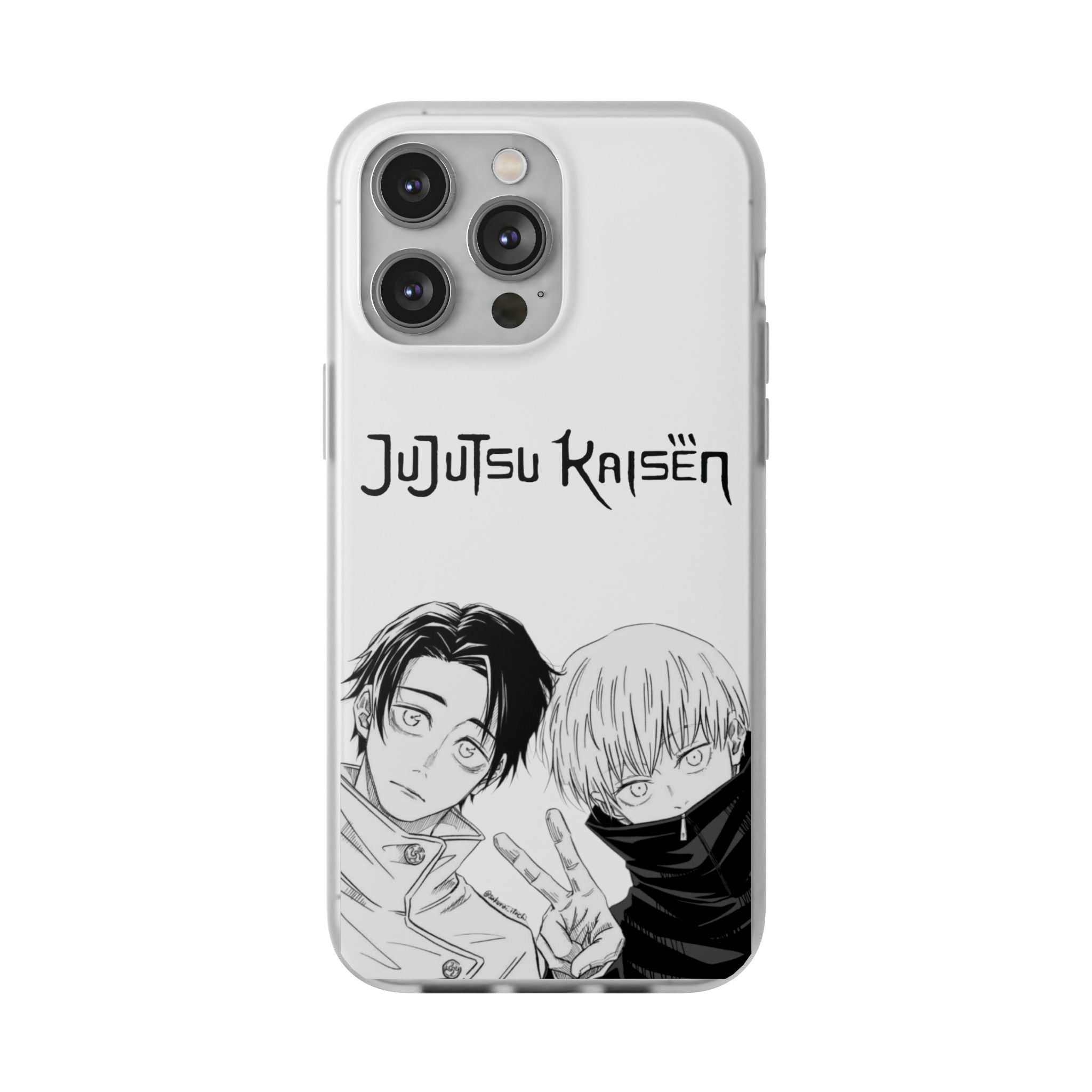 Jujutsu Kaisen Phone Case - Minimalist Yuta Okkotsu & Toge Inumaki Manga Art - Black & White Aesthetic