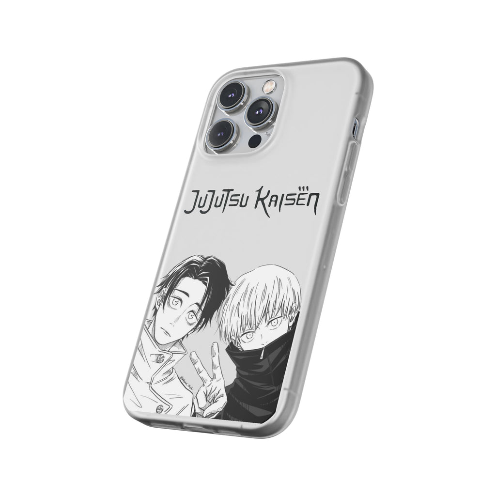 Jujutsu Kaisen Phone Case - Minimalist Yuta Okkotsu & Toge Inumaki Manga Art - Black & White Aesthetic