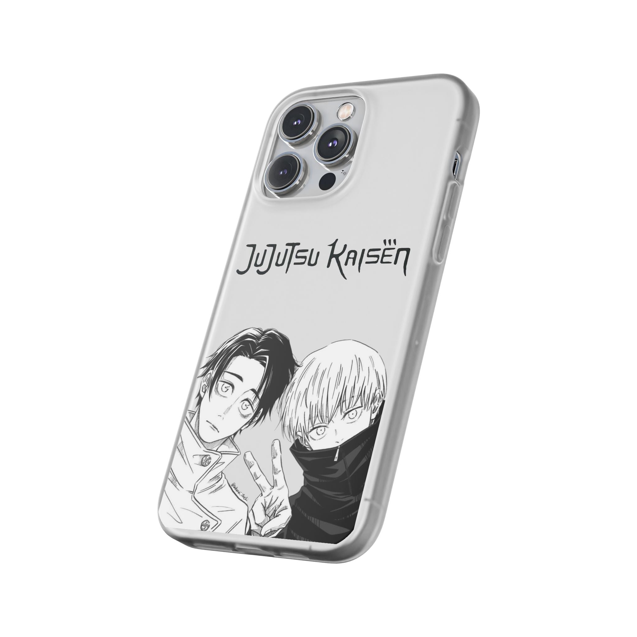 Jujutsu Kaisen Phone Case - Minimalist Yuta Okkotsu & Toge Inumaki Manga Art - Black & White Aesthetic