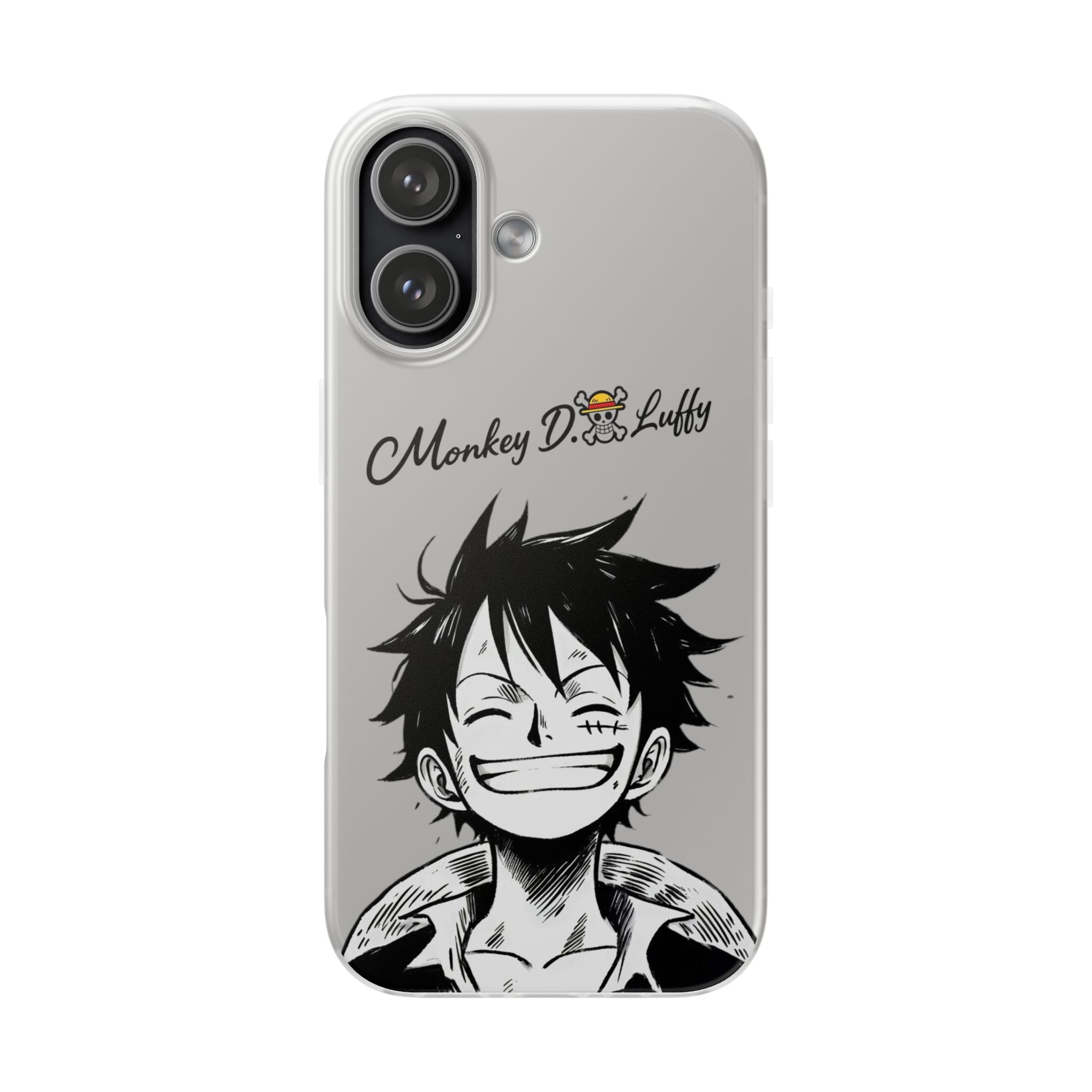 One Piece iPhone Case - Minimalist Monkey D. Luffy Design | White Anime Phone Cover