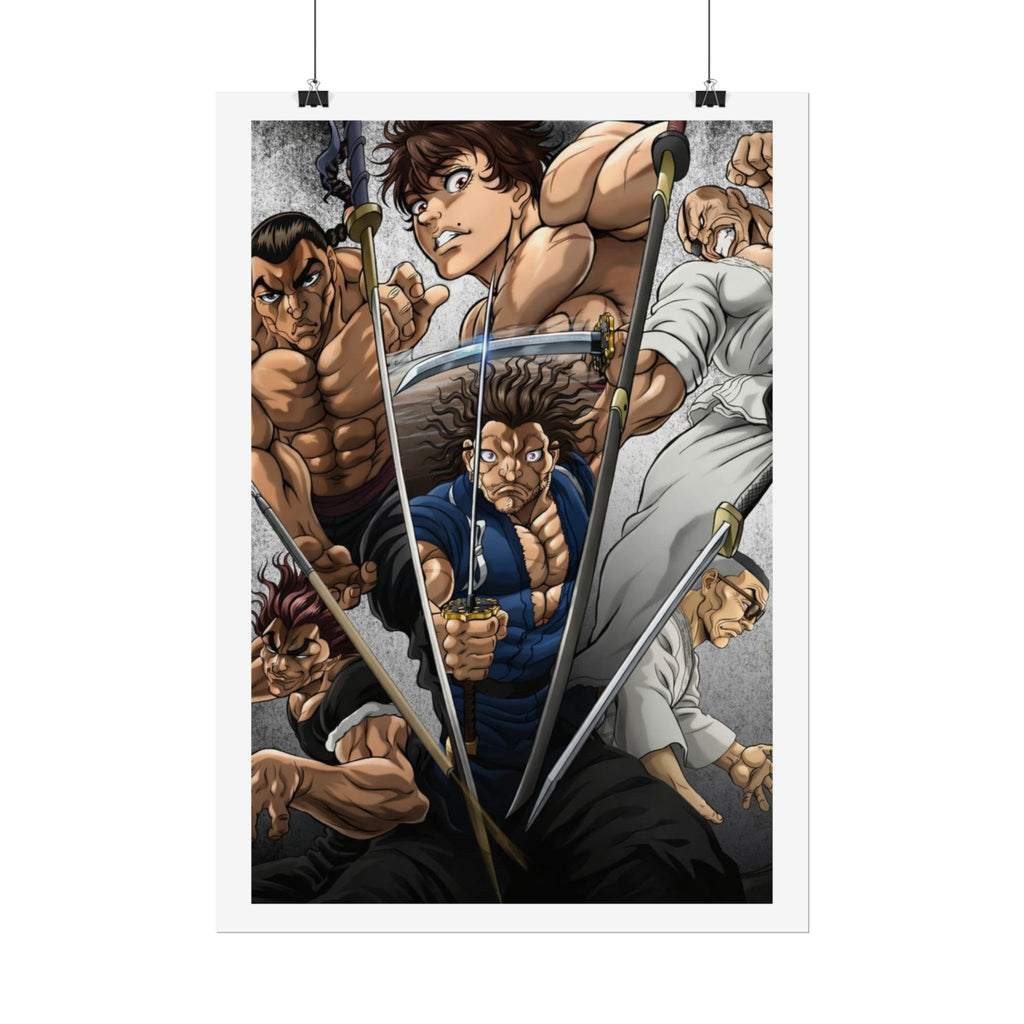 Samurai Warriors Rolled Poster – Vintage Anime Swordfighters Wall Art