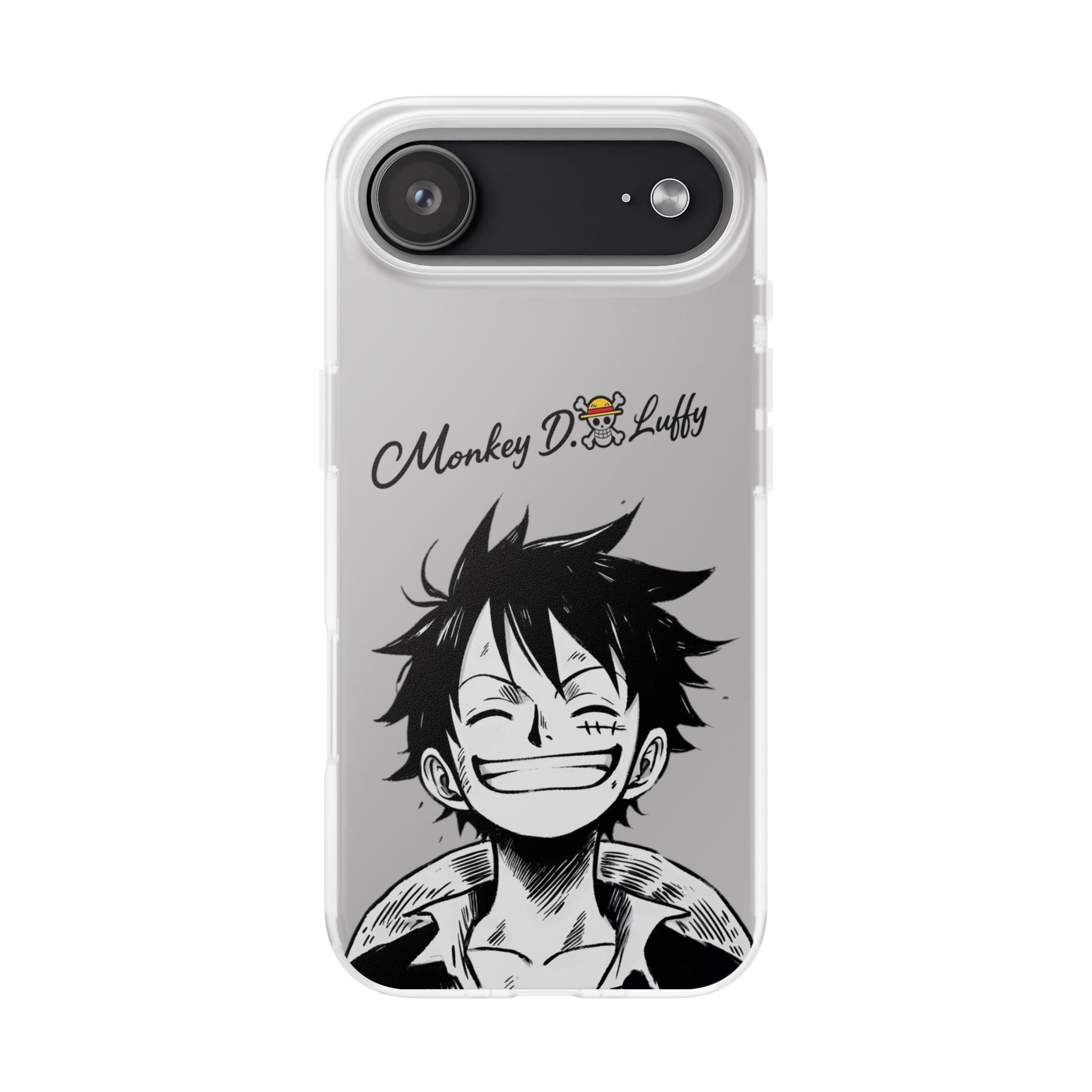 One Piece iPhone Case - Minimalist Monkey D. Luffy Design | White Anime Phone Cover