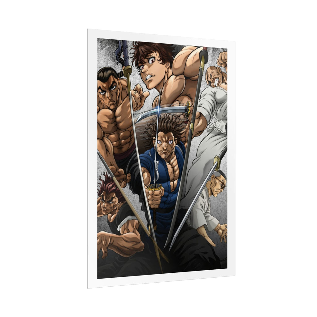 Samurai Warriors Rolled Poster – Vintage Anime Swordfighters Wall Art