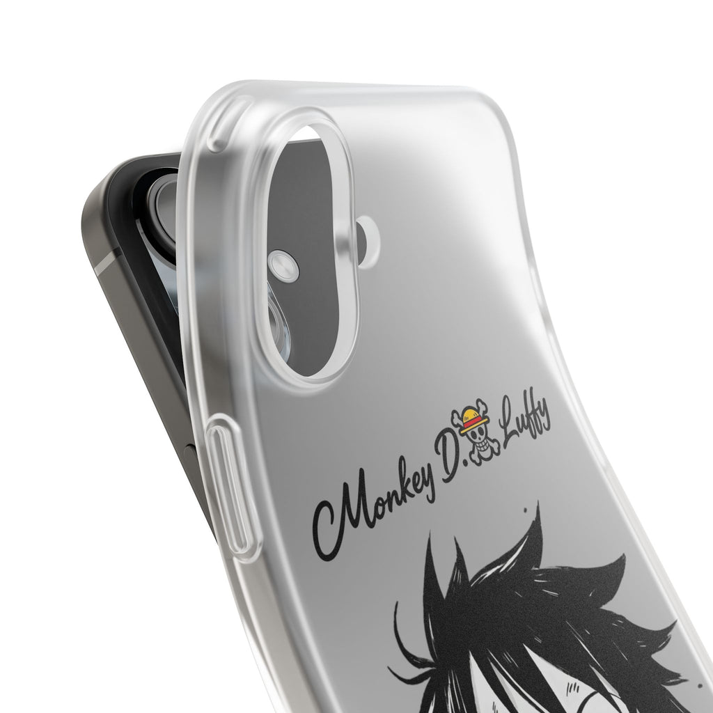 One Piece iPhone Case - Minimalist Monkey D. Luffy Design | White Anime Phone Cover