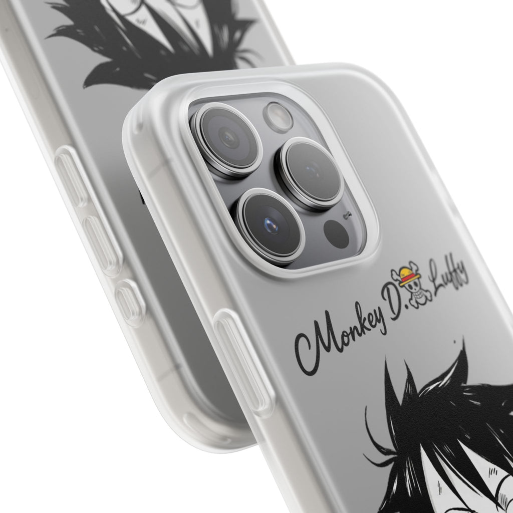 One Piece iPhone Case - Minimalist Monkey D. Luffy Design | White Anime Phone Cover