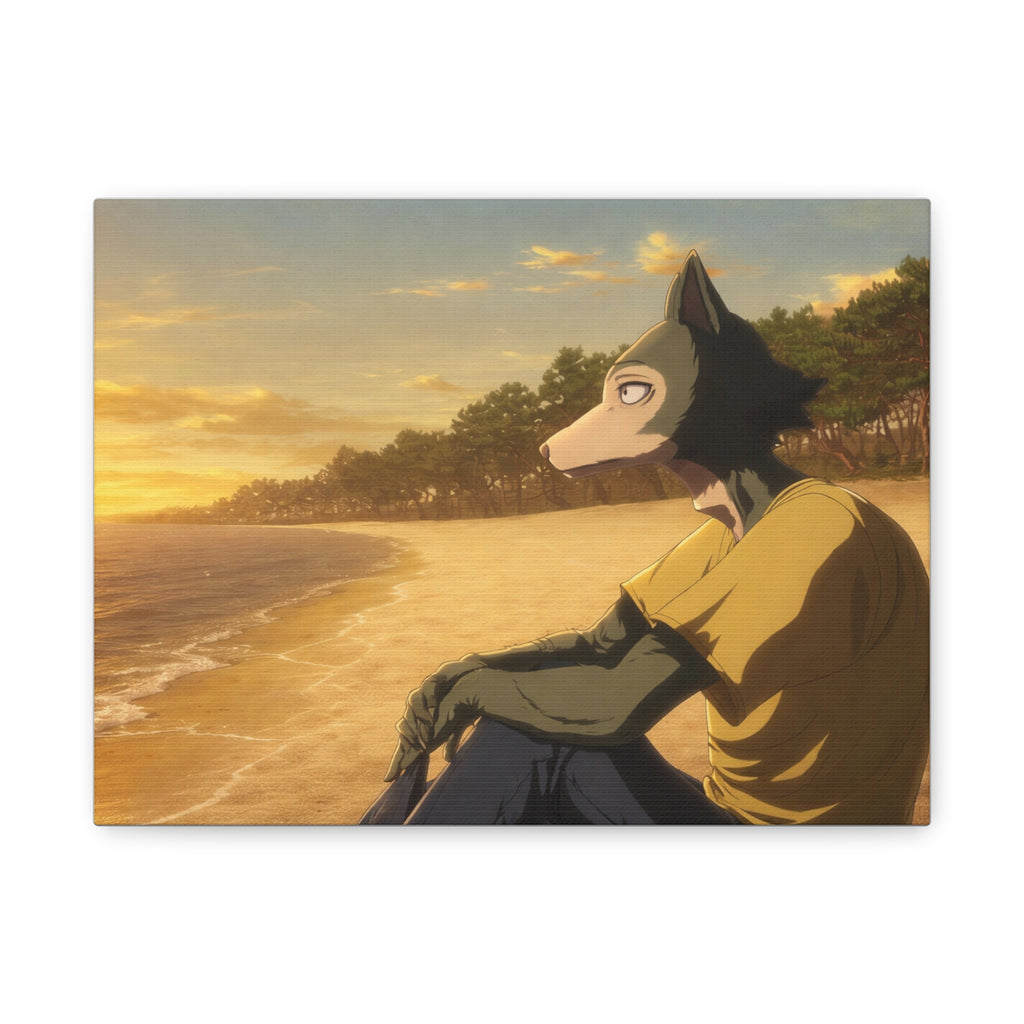 Beastars Legoshi Sunset Beach Matte Canvas Poster | Anime Wall Art