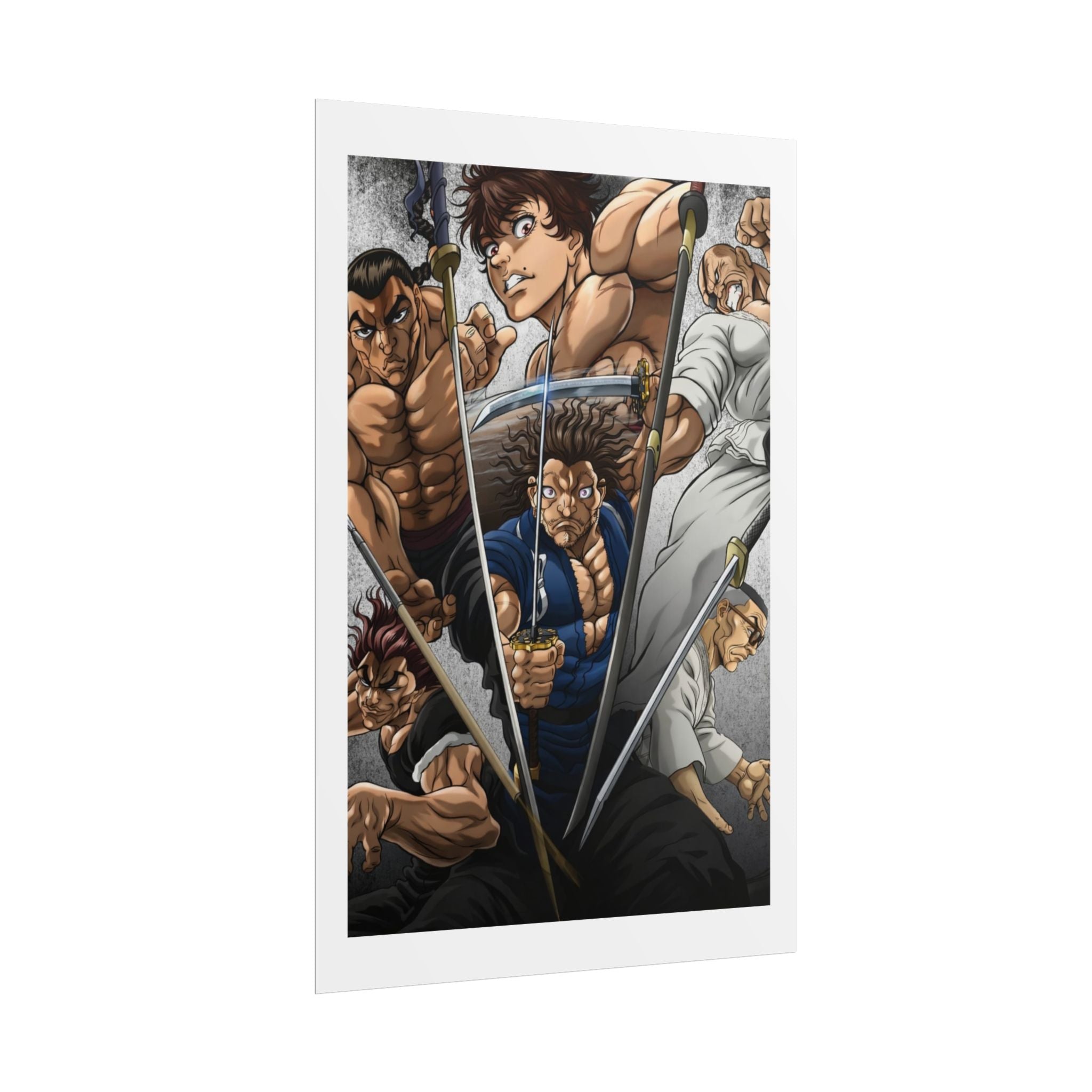 Samurai Warriors Rolled Poster – Vintage Anime Swordfighters Wall Art