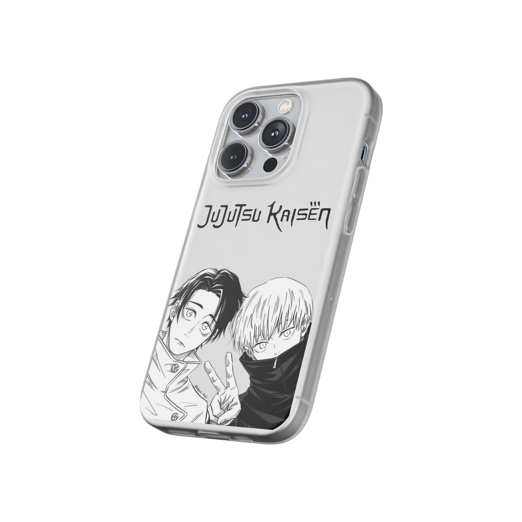 Jujutsu Kaisen Phone Case - Minimalist Yuta Okkotsu & Toge Inumaki Manga Art - Black & White Aesthetic