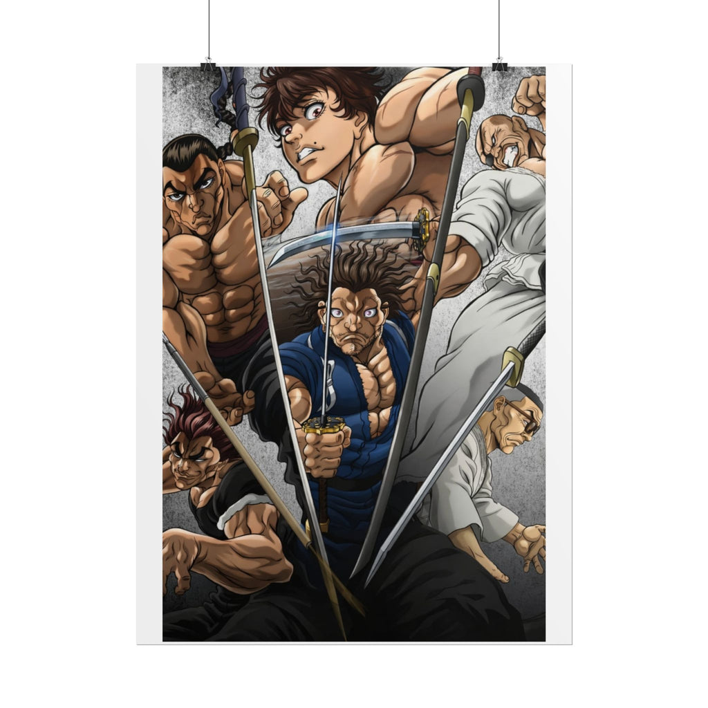 Samurai Warriors Rolled Poster – Vintage Anime Swordfighters Wall Art