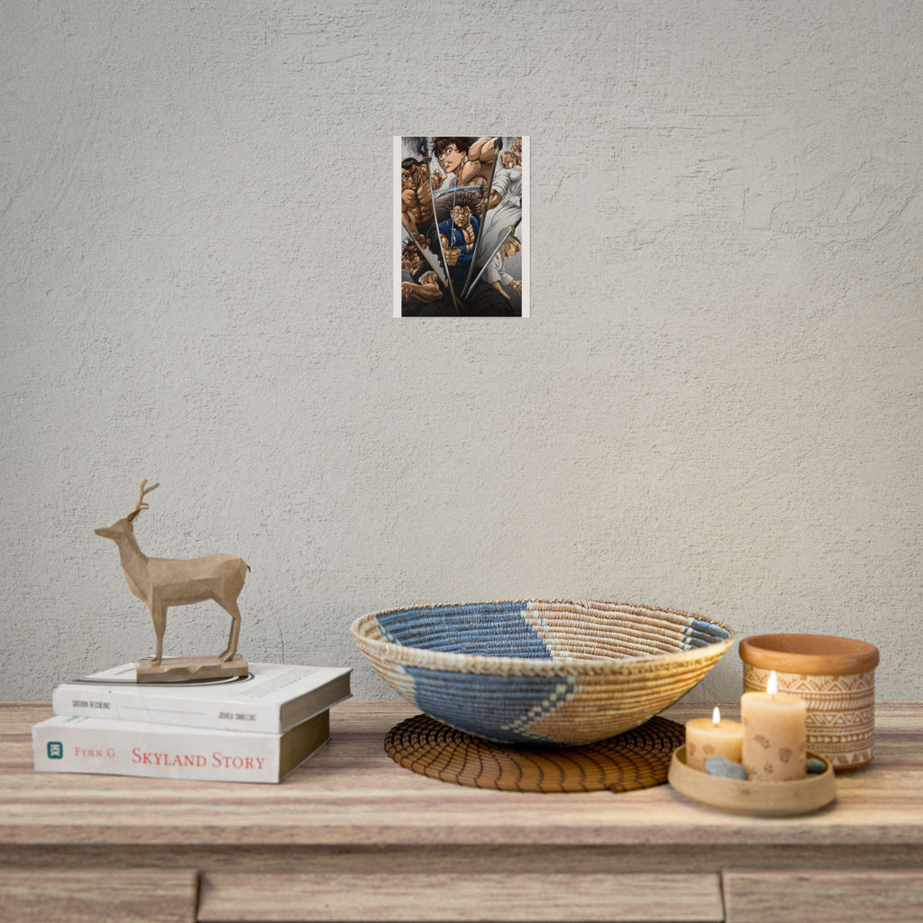 Samurai Warriors Rolled Poster – Vintage Anime Swordfighters Wall Art