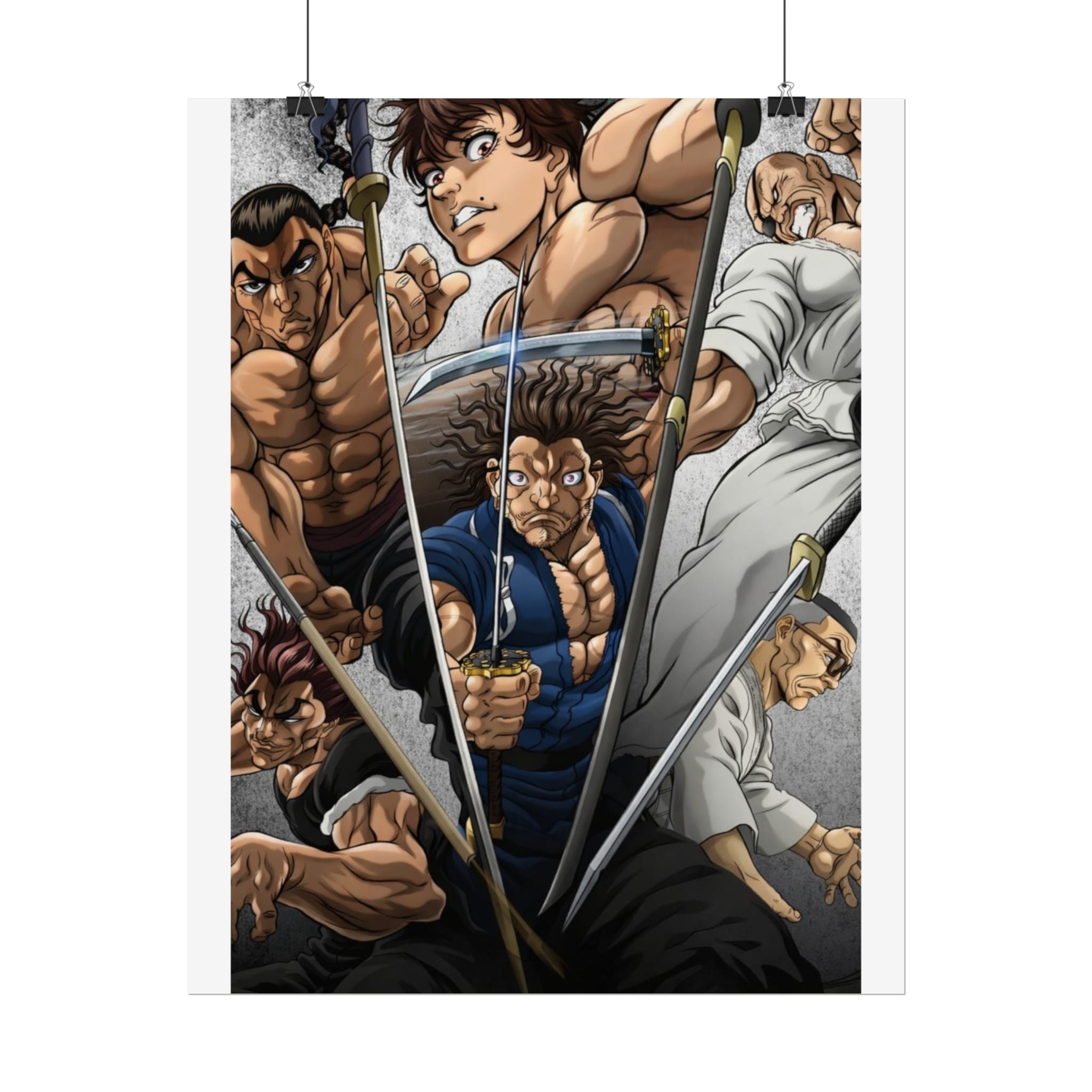 Samurai Warriors Rolled Poster – Vintage Anime Swordfighters Wall Art