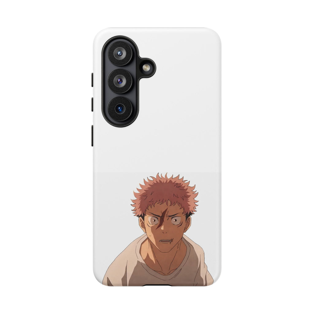 Jujutsu Kaisen Anime Phone Case – Yuji Itadori White Background Design
