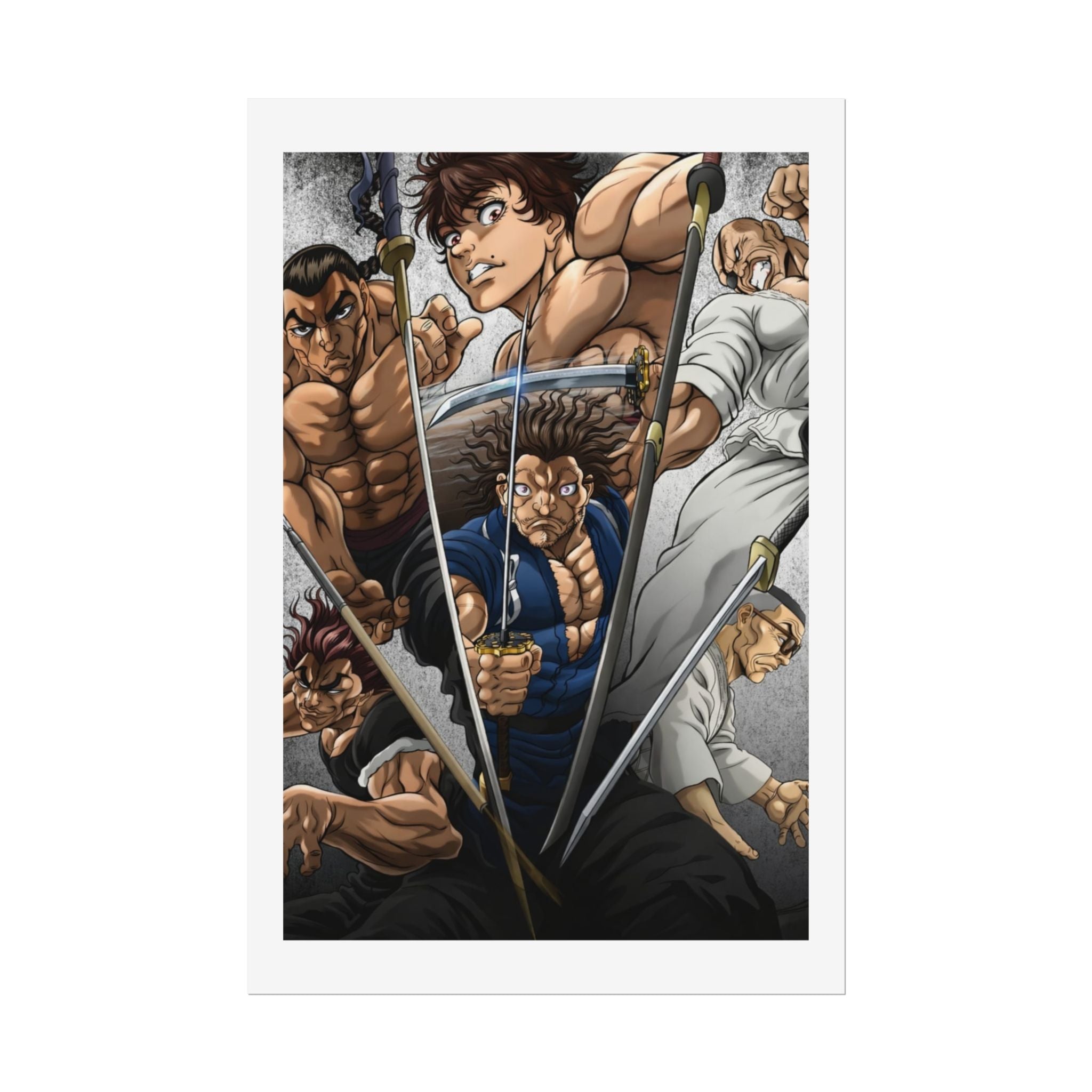 Samurai Warriors Rolled Poster – Vintage Anime Swordfighters Wall Art