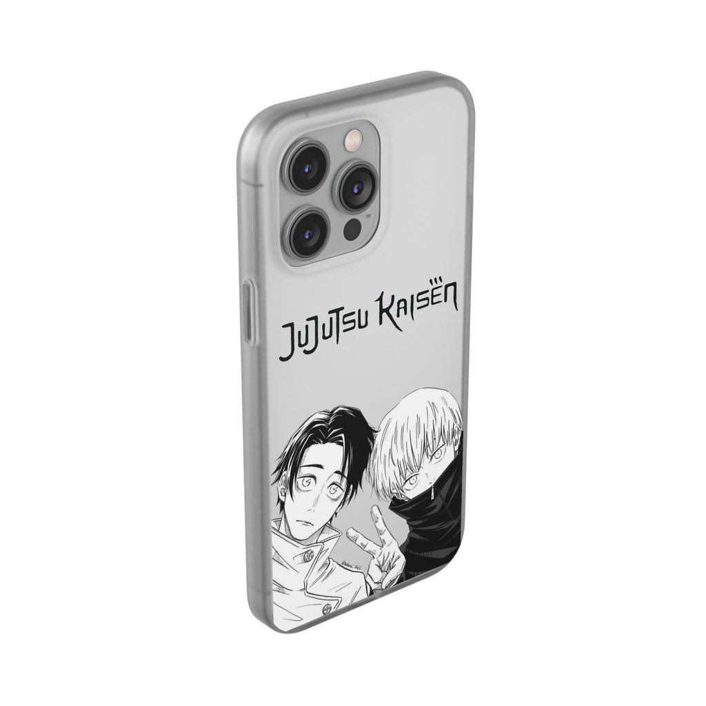 Jujutsu Kaisen Phone Case - Minimalist Yuta Okkotsu & Toge Inumaki Manga Art - Black & White Aesthetic
