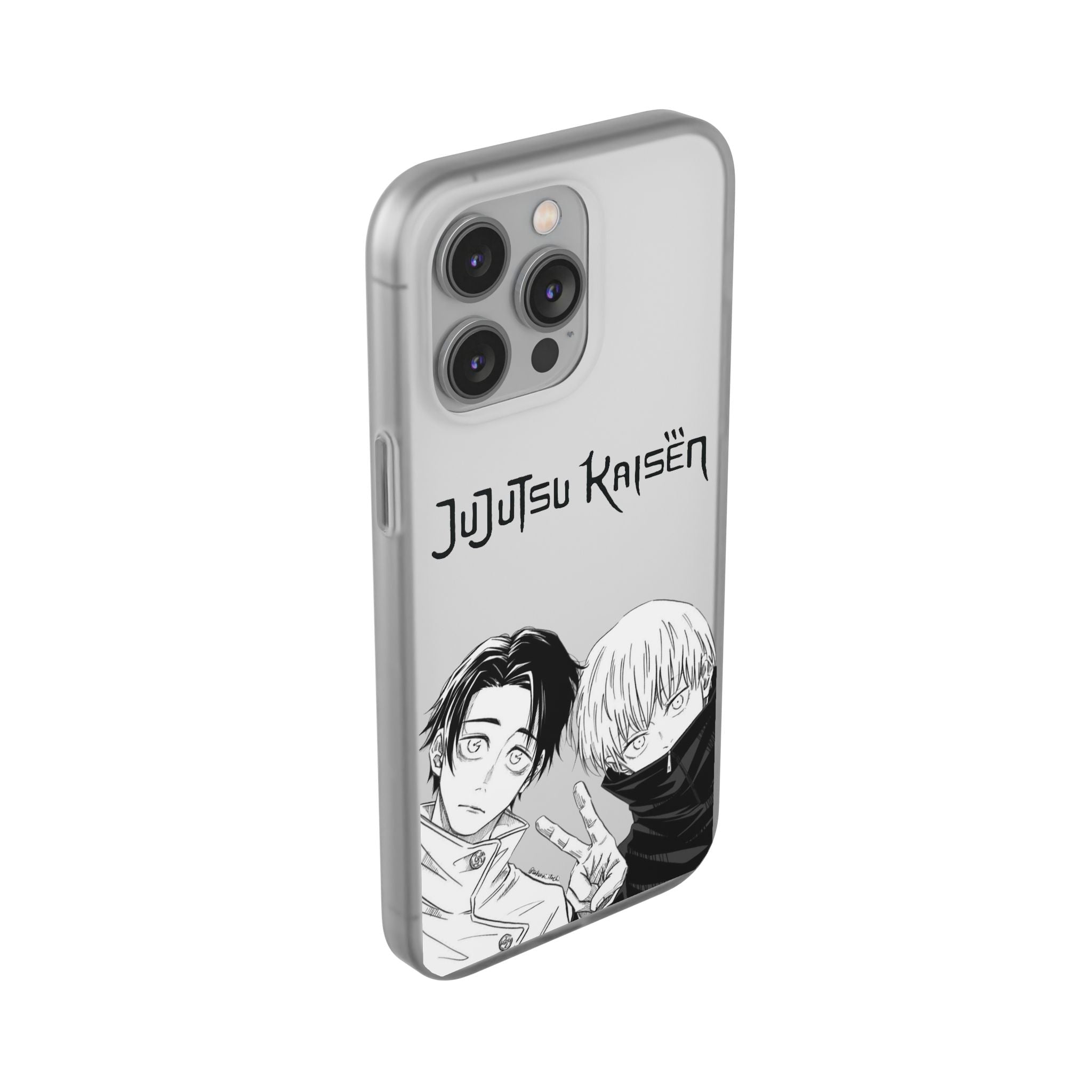 Jujutsu Kaisen Phone Case - Minimalist Yuta Okkotsu & Toge Inumaki Manga Art - Black & White Aesthetic