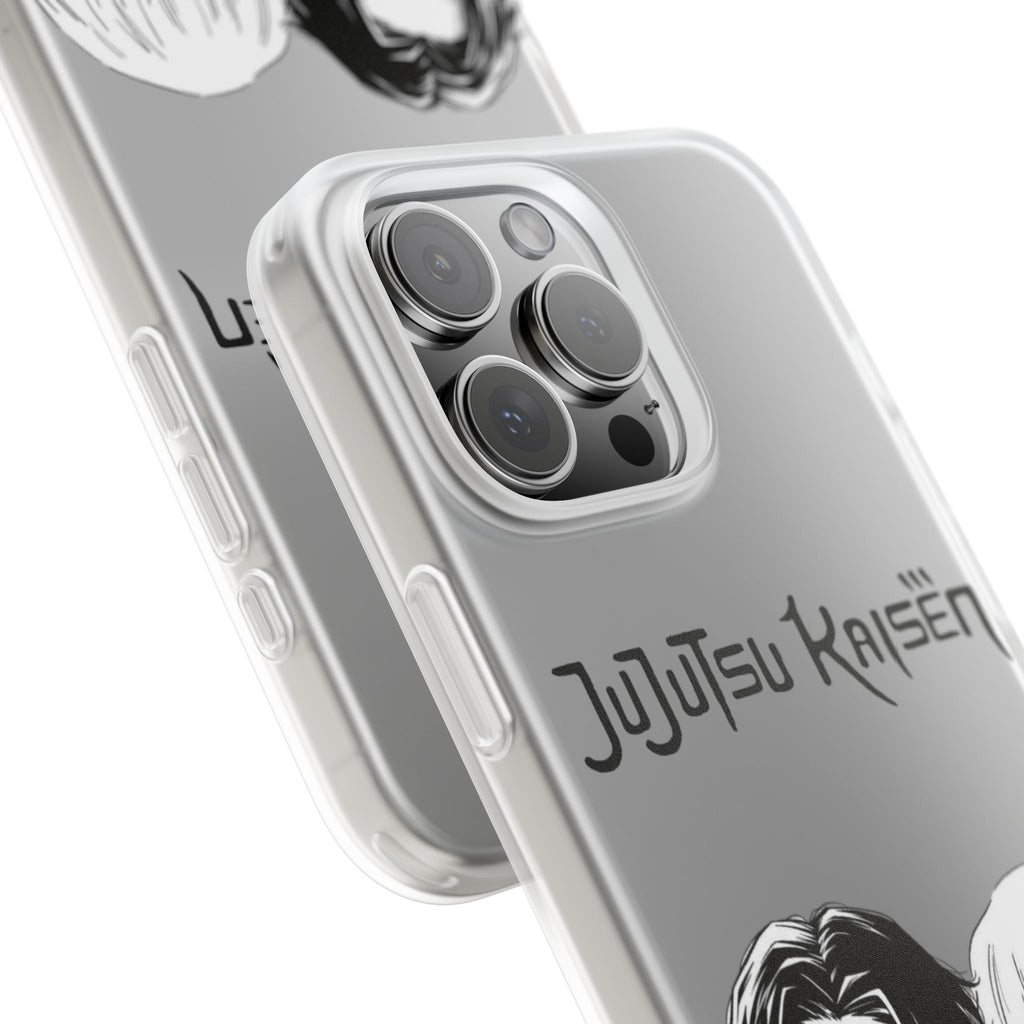 Jujutsu Kaisen Phone Case - Minimalist Yuta Okkotsu & Toge Inumaki Manga Art - Black & White Aesthetic