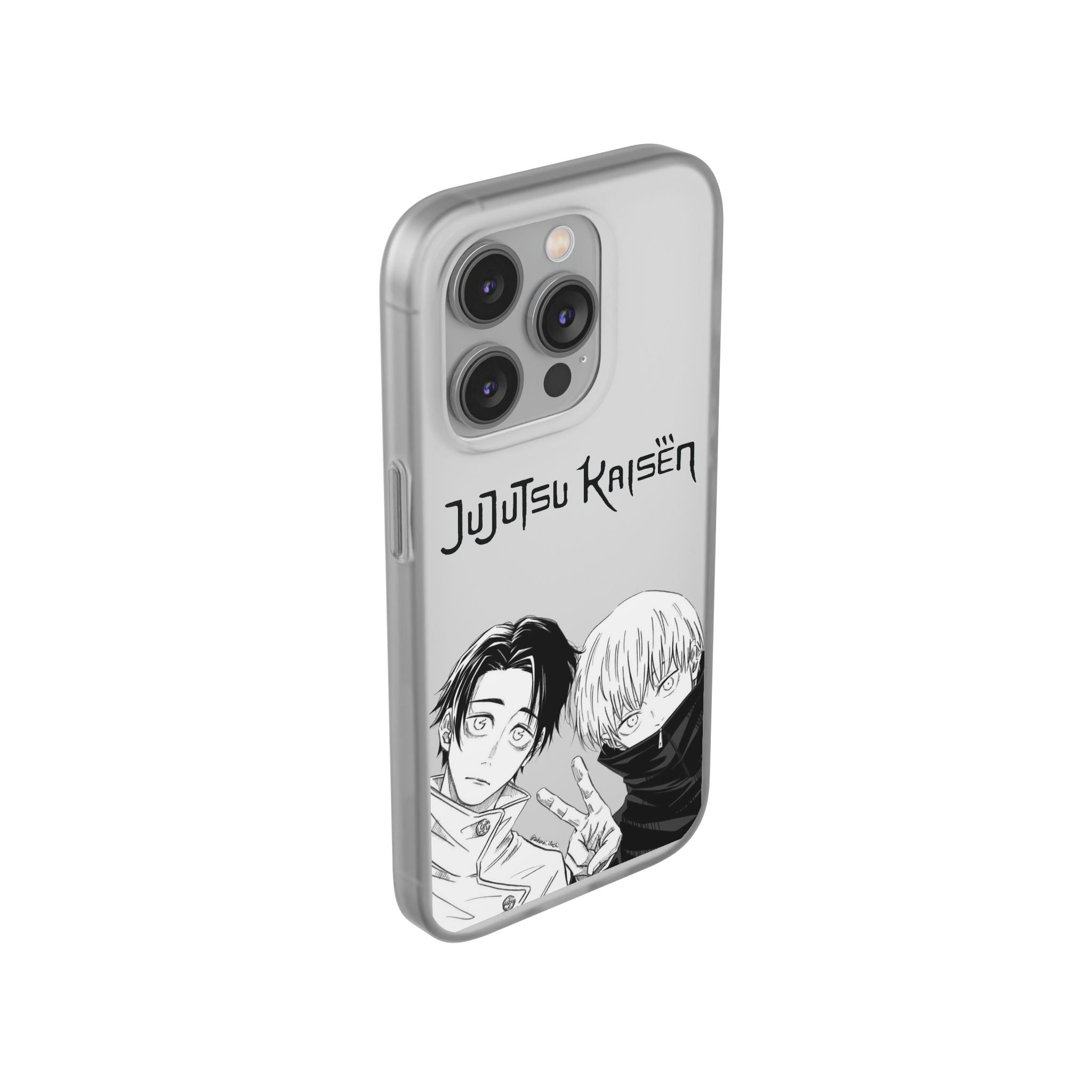 Jujutsu Kaisen Phone Case - Minimalist Yuta Okkotsu & Toge Inumaki Manga Art - Black & White Aesthetic