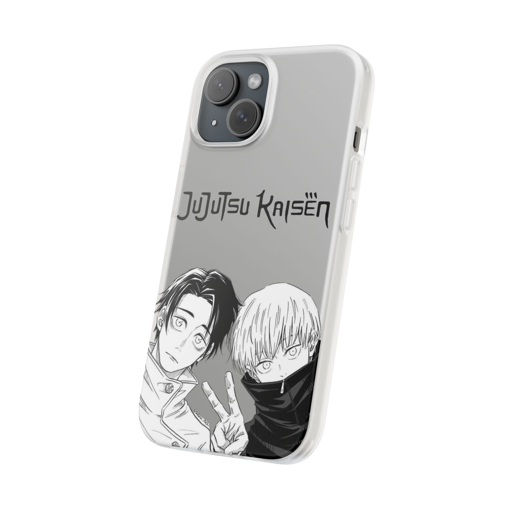 Jujutsu Kaisen Phone Case - Minimalist Yuta Okkotsu & Toge Inumaki Manga Art - Black & White Aesthetic