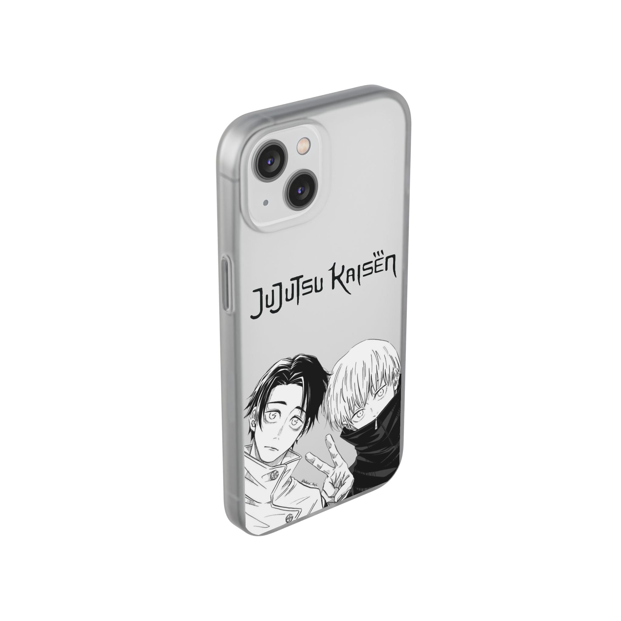 Jujutsu Kaisen Phone Case - Minimalist Yuta Okkotsu & Toge Inumaki Manga Art - Black & White Aesthetic