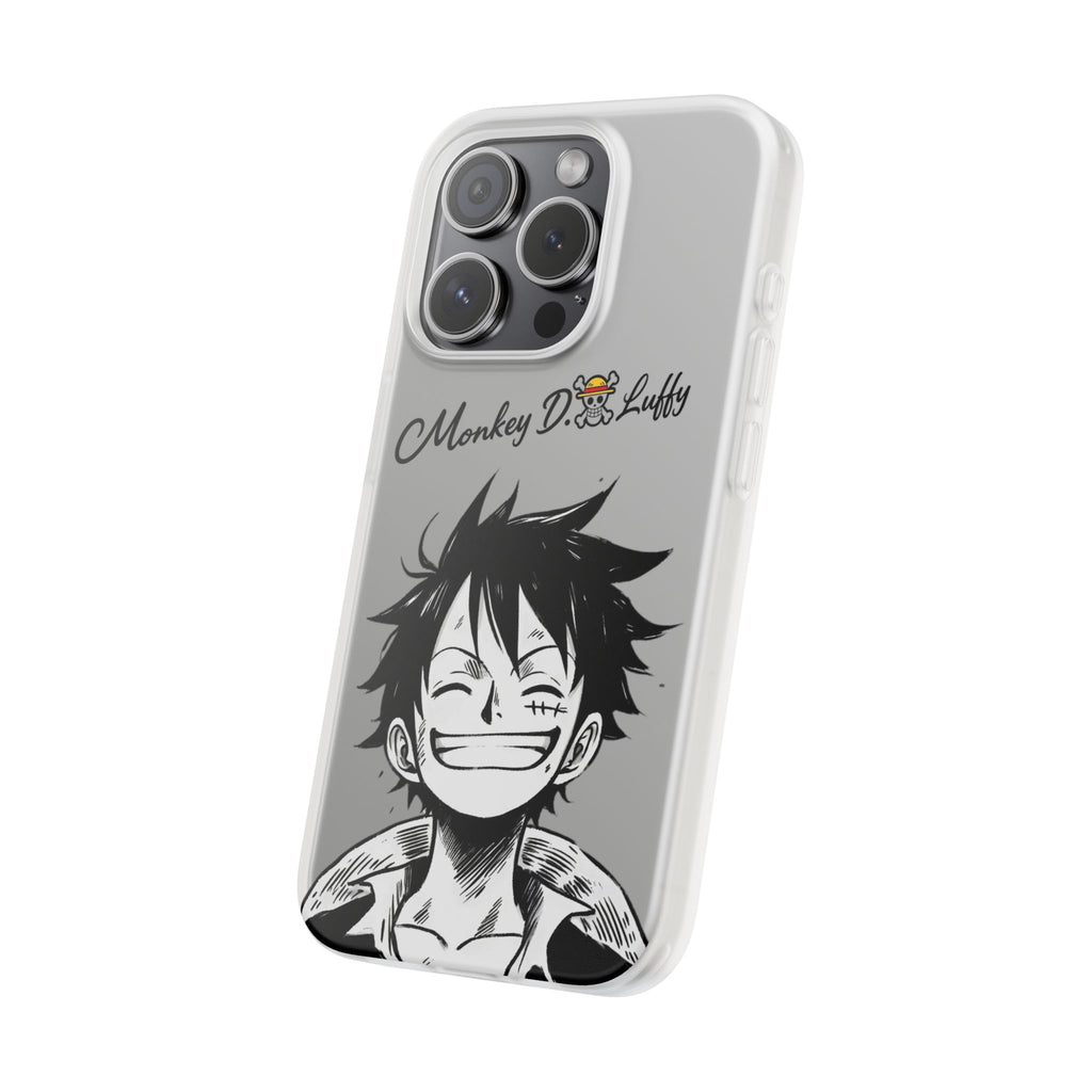 One Piece iPhone Case - Minimalist Monkey D. Luffy Design | White Anime Phone Cover