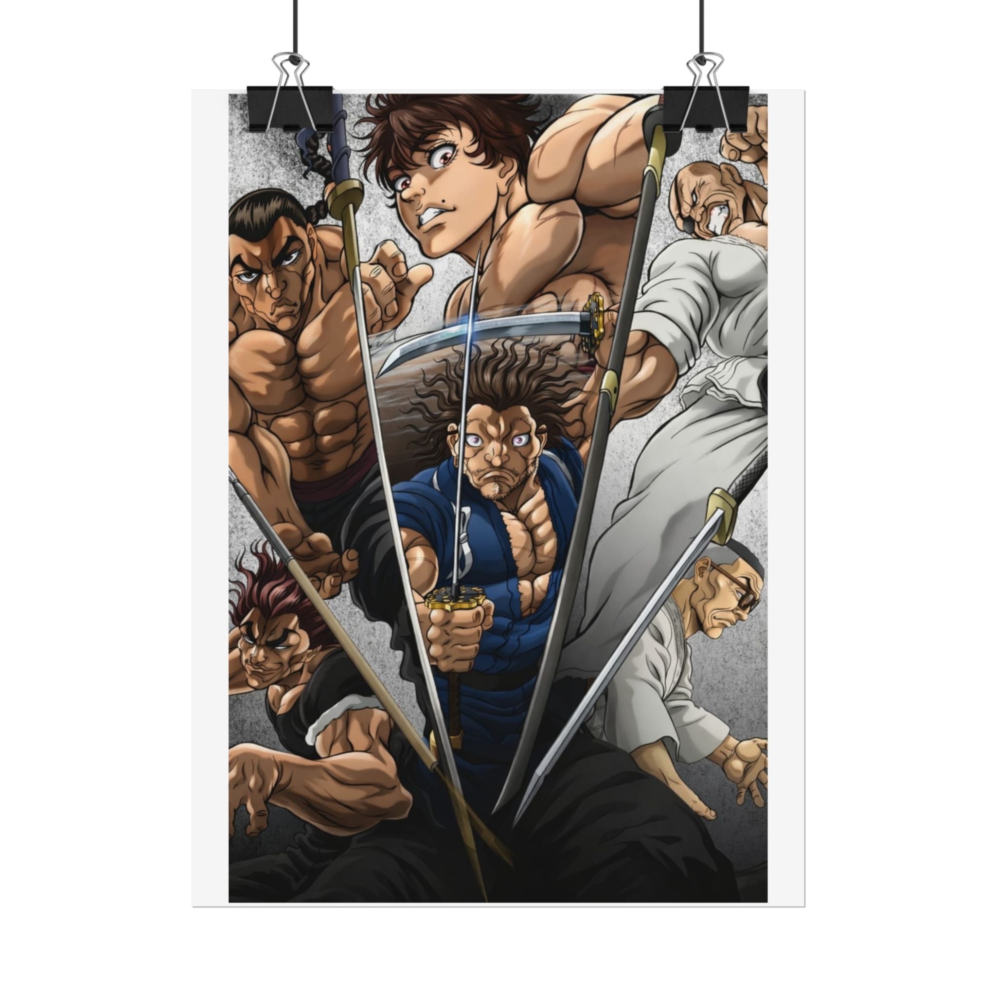 Samurai Warriors Rolled Poster – Vintage Anime Swordfighters Wall Art