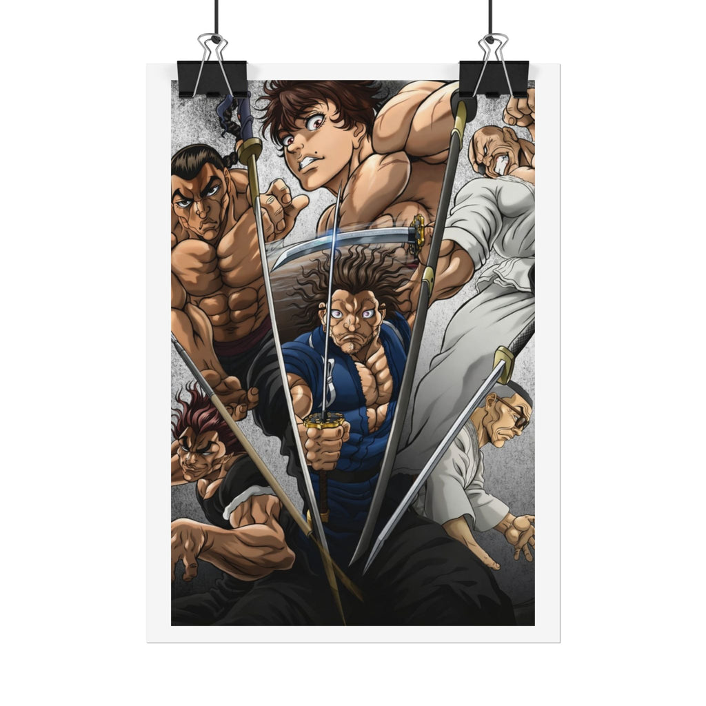 Samurai Warriors Rolled Poster – Vintage Anime Swordfighters Wall Art