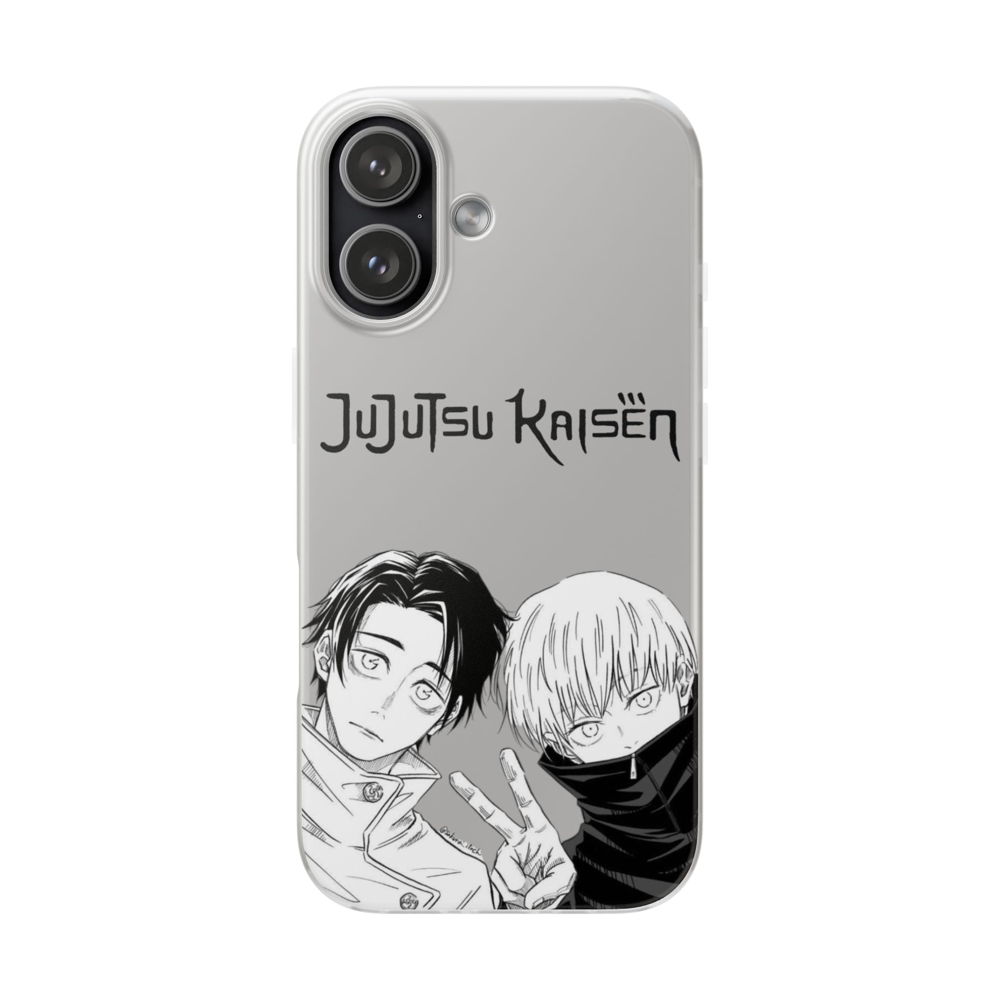 Jujutsu Kaisen Phone Case - Minimalist Yuta Okkotsu & Toge Inumaki Manga Art - Black & White Aesthetic