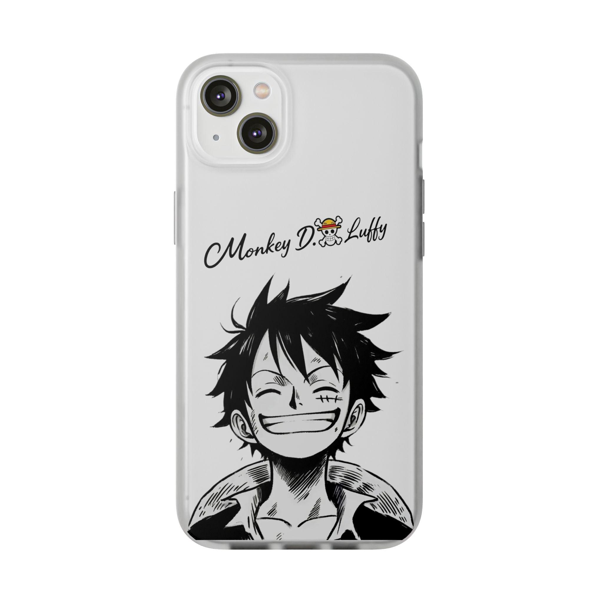 One Piece iPhone Case - Minimalist Monkey D. Luffy Design | White Anime Phone Cover