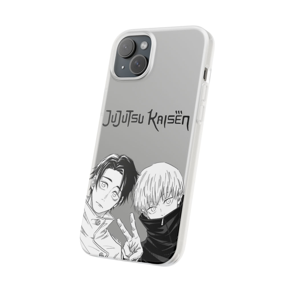 Jujutsu Kaisen Phone Case - Minimalist Yuta Okkotsu & Toge Inumaki Manga Art - Black & White Aesthetic