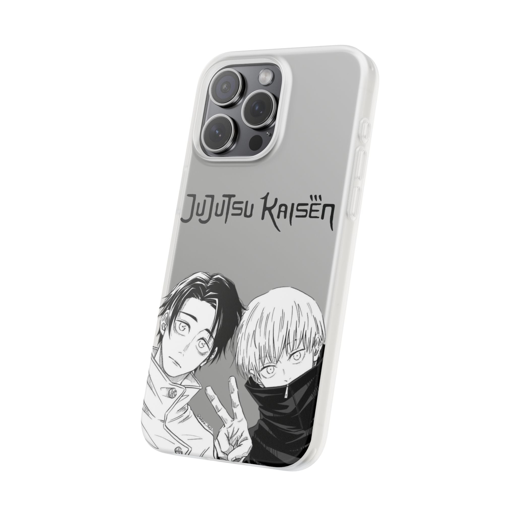 Jujutsu Kaisen Phone Case - Minimalist Yuta Okkotsu & Toge Inumaki Manga Art - Black & White Aesthetic