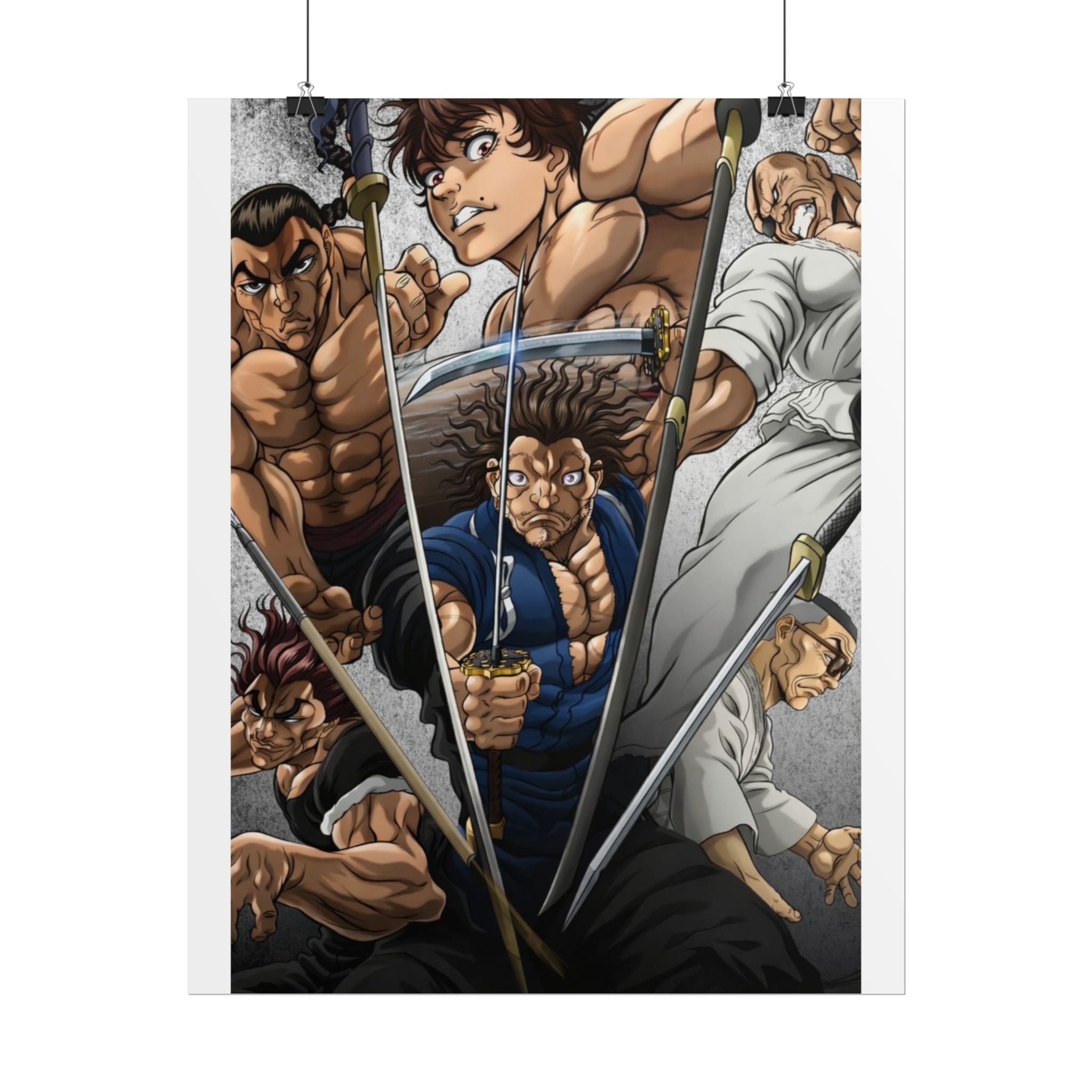 Samurai Warriors Rolled Poster – Vintage Anime Swordfighters Wall Art