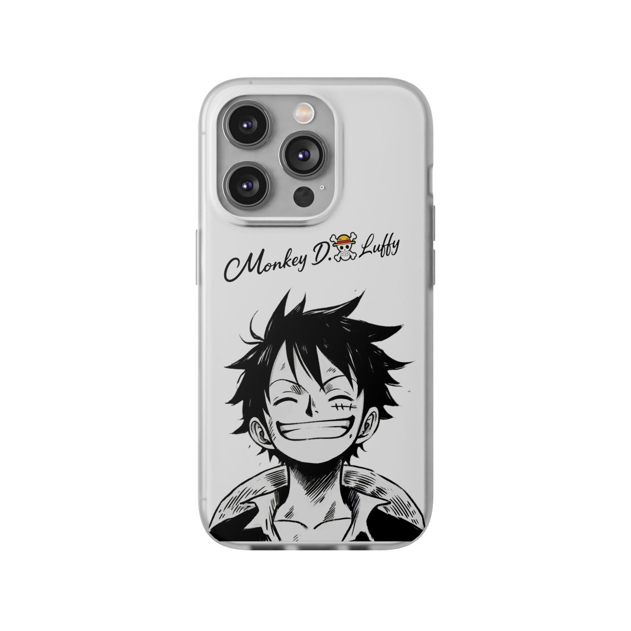 One Piece iPhone Case - Minimalist Monkey D. Luffy Design | White Anime Phone Cover
