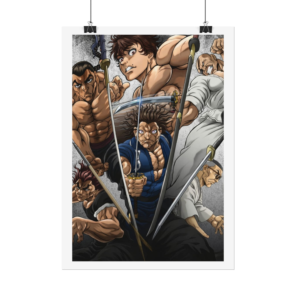 Samurai Warriors Rolled Poster – Vintage Anime Swordfighters Wall Art