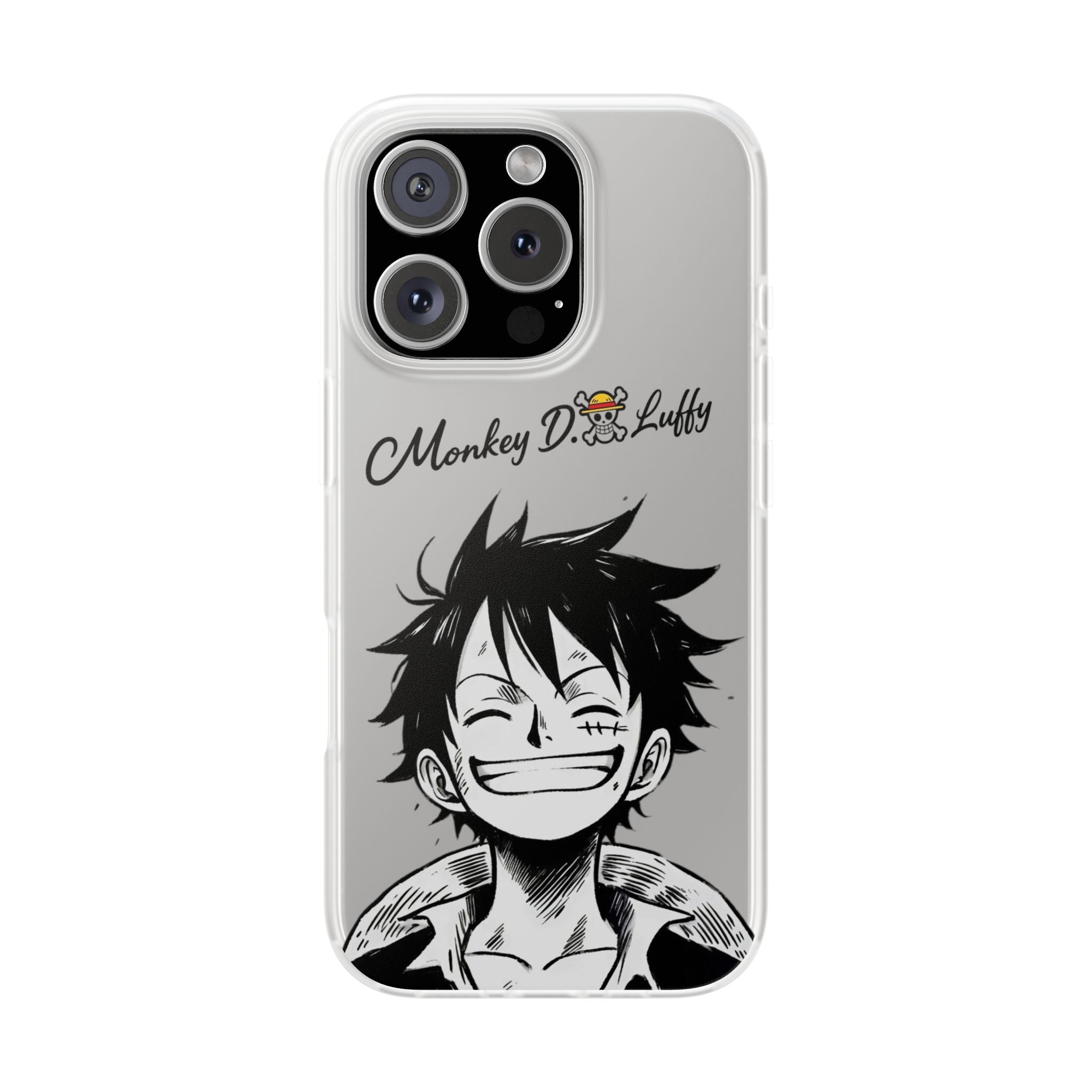One Piece iPhone Case - Minimalist Monkey D. Luffy Design | White Anime Phone Cover
