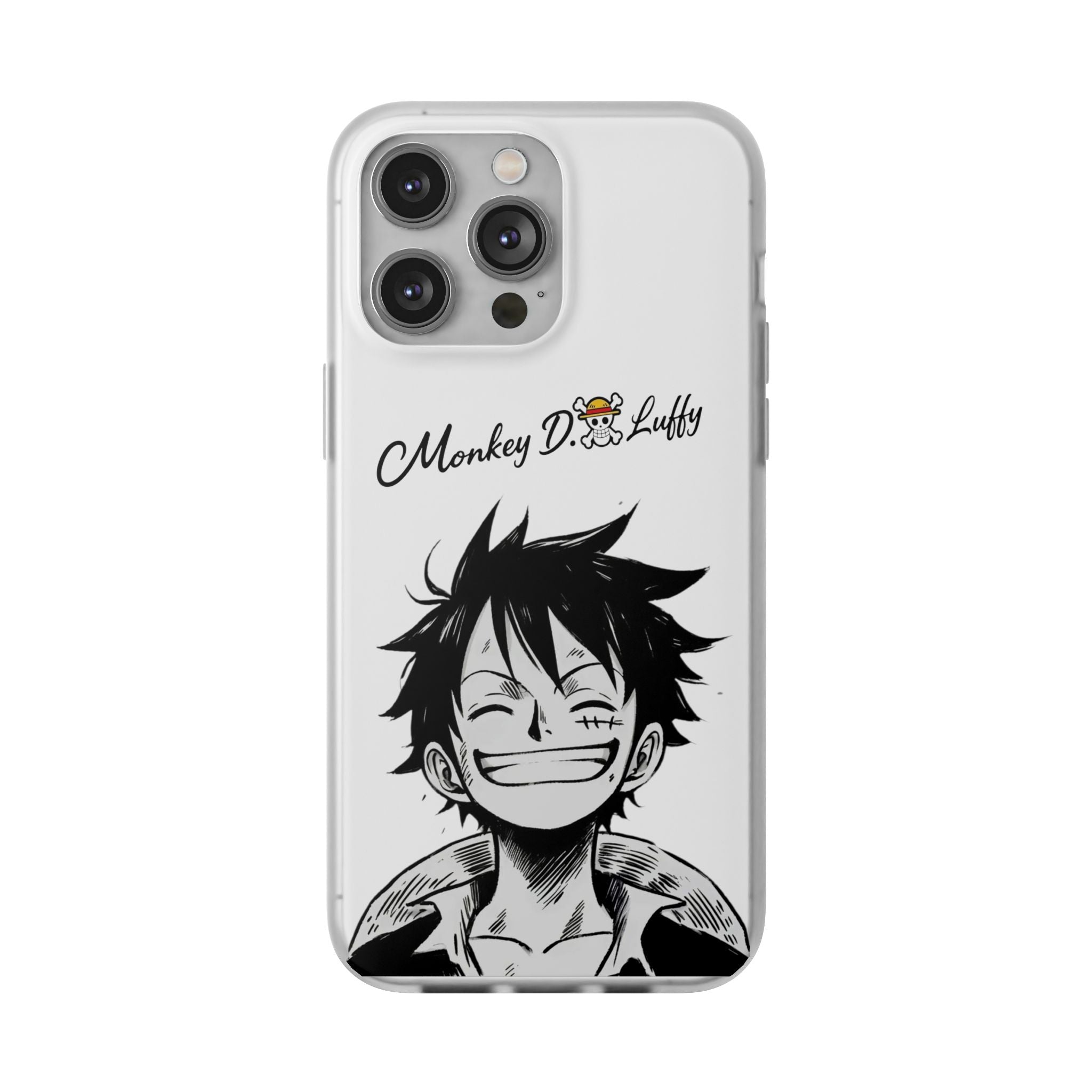 One Piece iPhone Case - Minimalist Monkey D. Luffy Design | White Anime Phone Cover