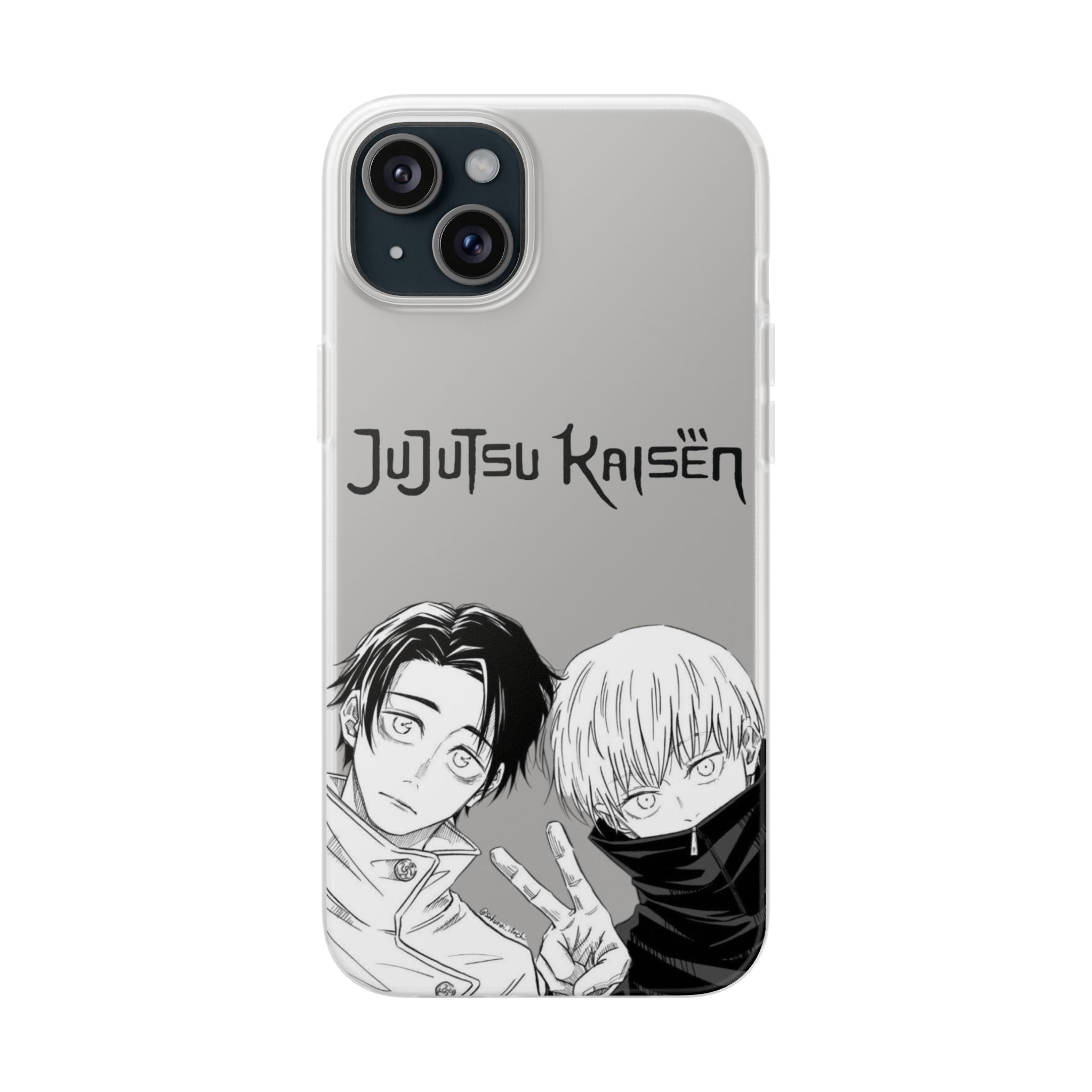 Jujutsu Kaisen Phone Case - Minimalist Yuta Okkotsu & Toge Inumaki Manga Art - Black & White Aesthetic