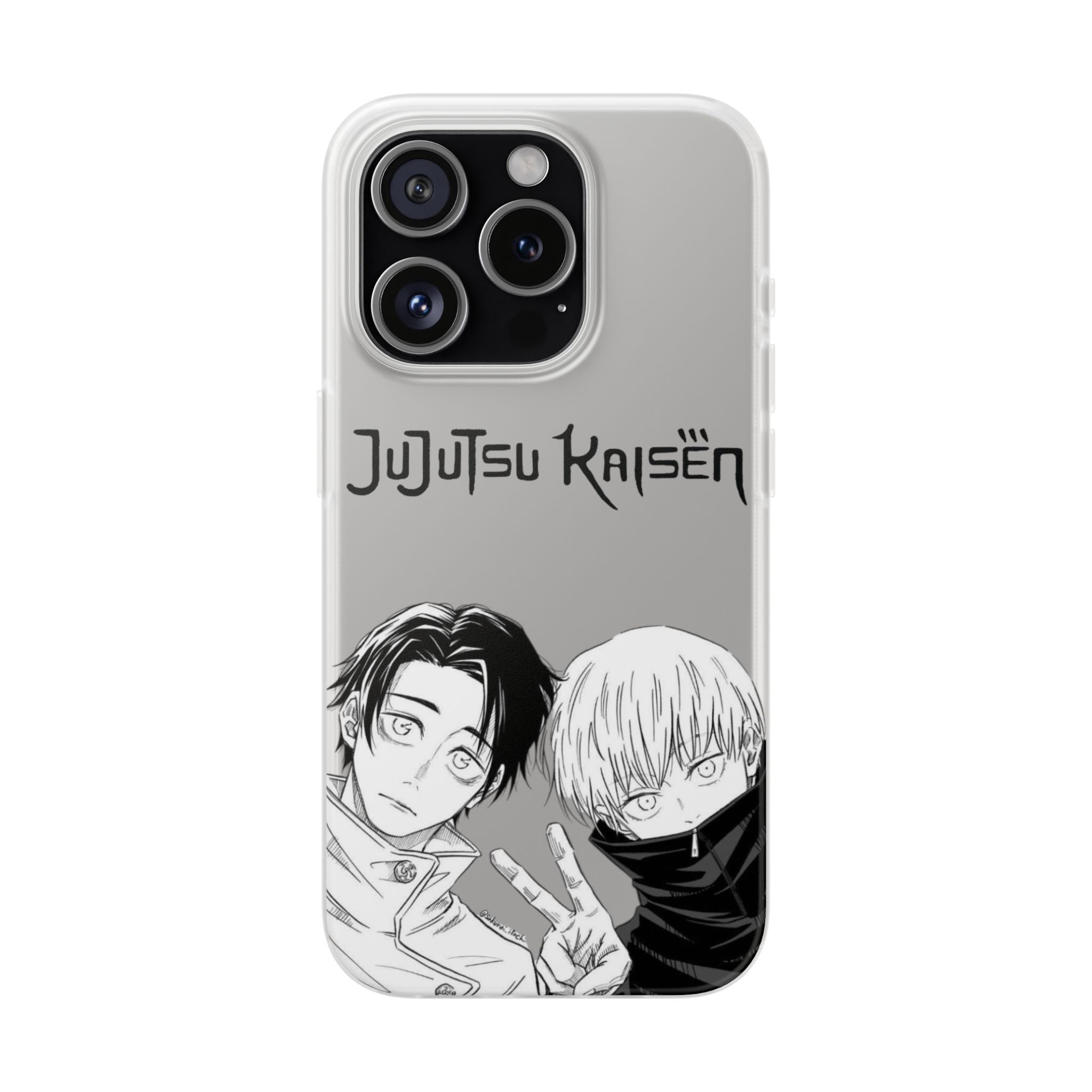 Jujutsu Kaisen Phone Case - Minimalist Yuta Okkotsu & Toge Inumaki Manga Art - Black & White Aesthetic