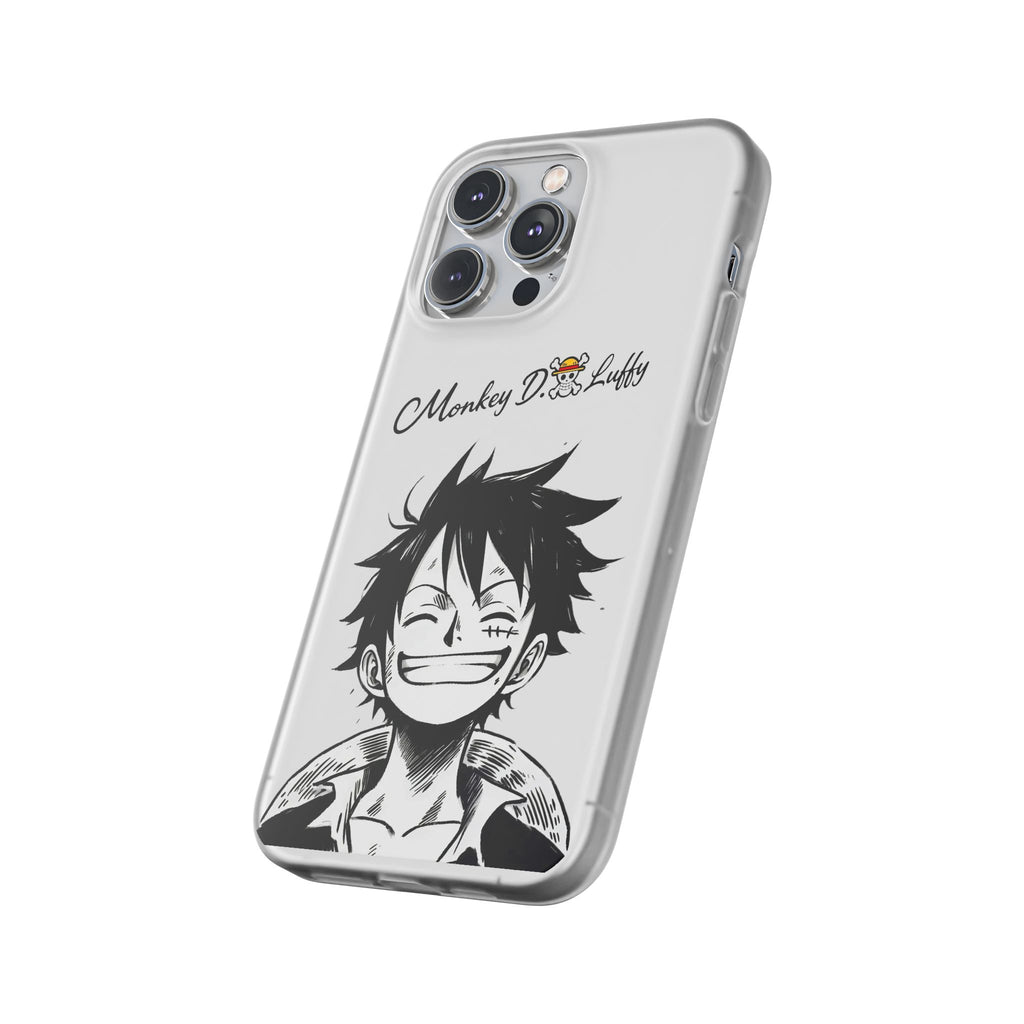 One Piece iPhone Case - Minimalist Monkey D. Luffy Design | White Anime Phone Cover