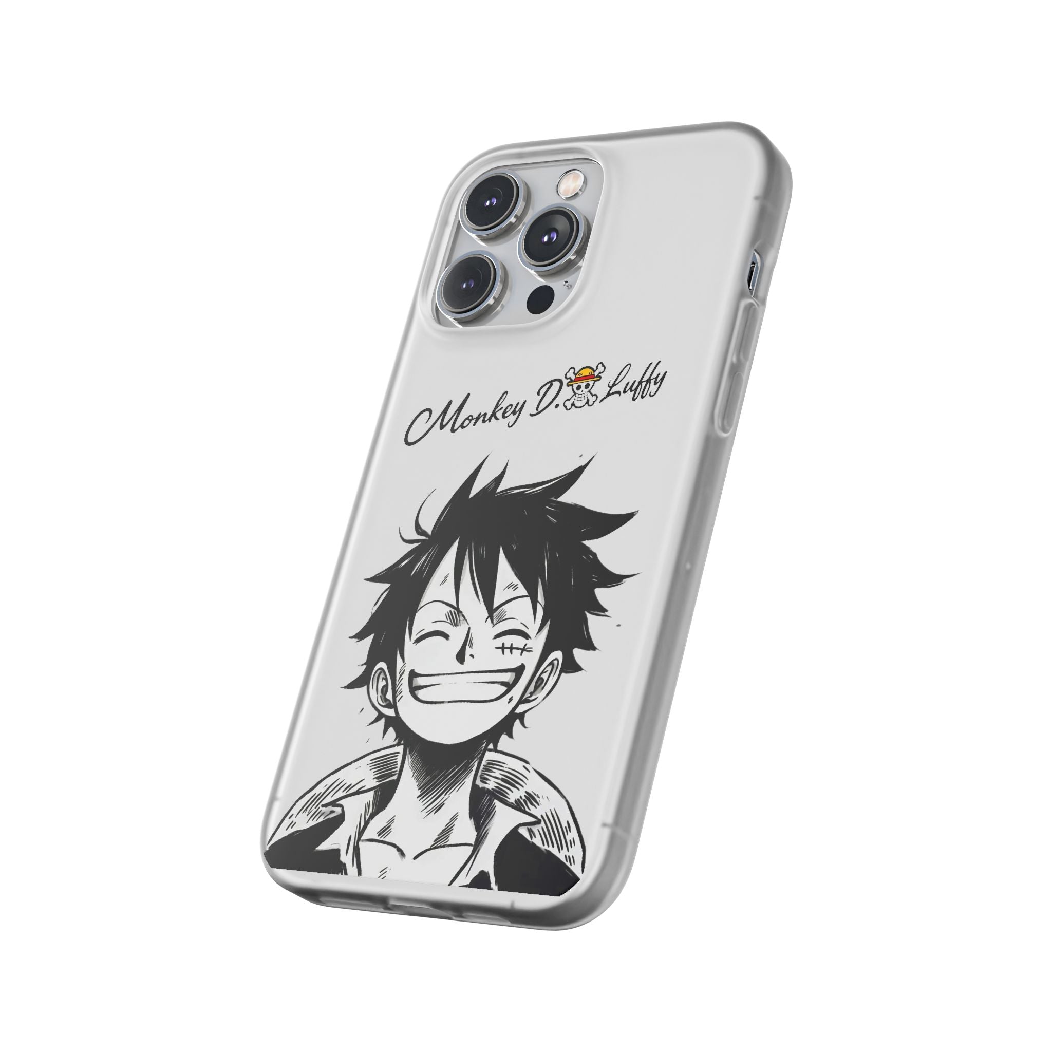 One Piece iPhone Case - Minimalist Monkey D. Luffy Design | White Anime Phone Cover