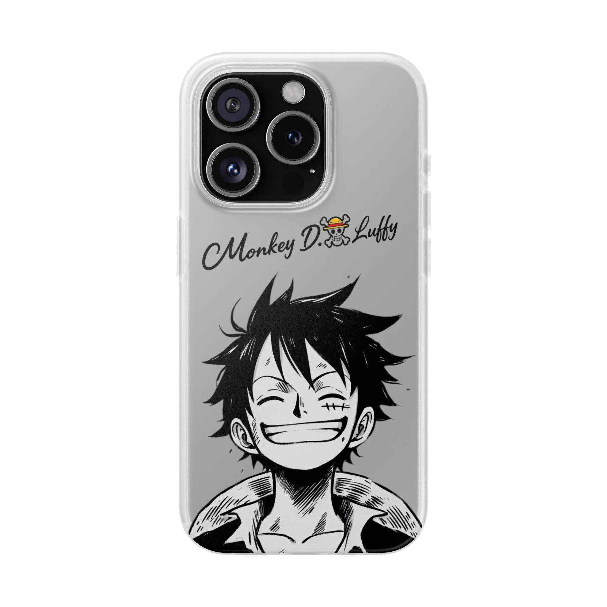 One Piece iPhone Case - Minimalist Monkey D. Luffy Design | White Anime Phone Cover