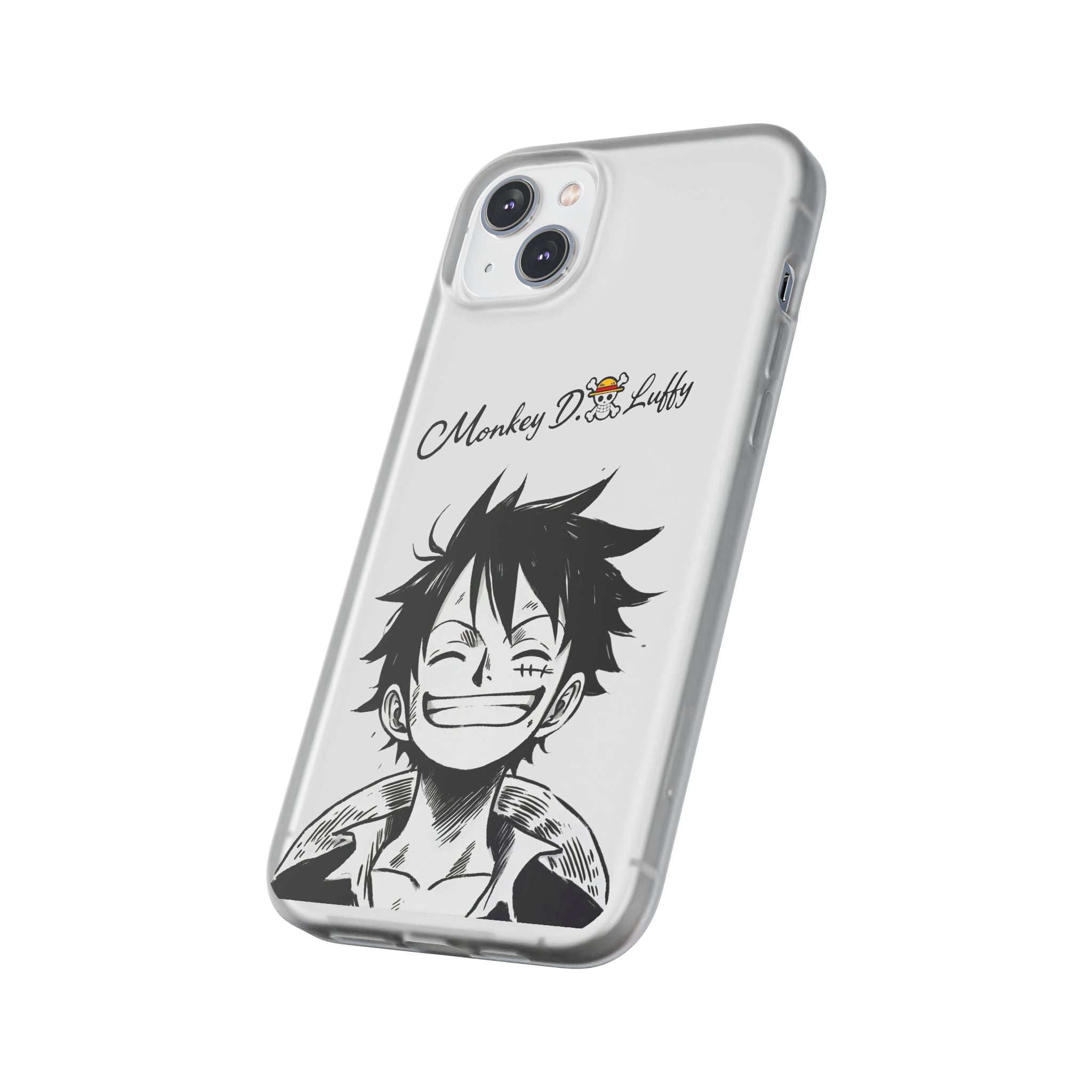 One Piece iPhone Case - Minimalist Monkey D. Luffy Design | White Anime Phone Cover