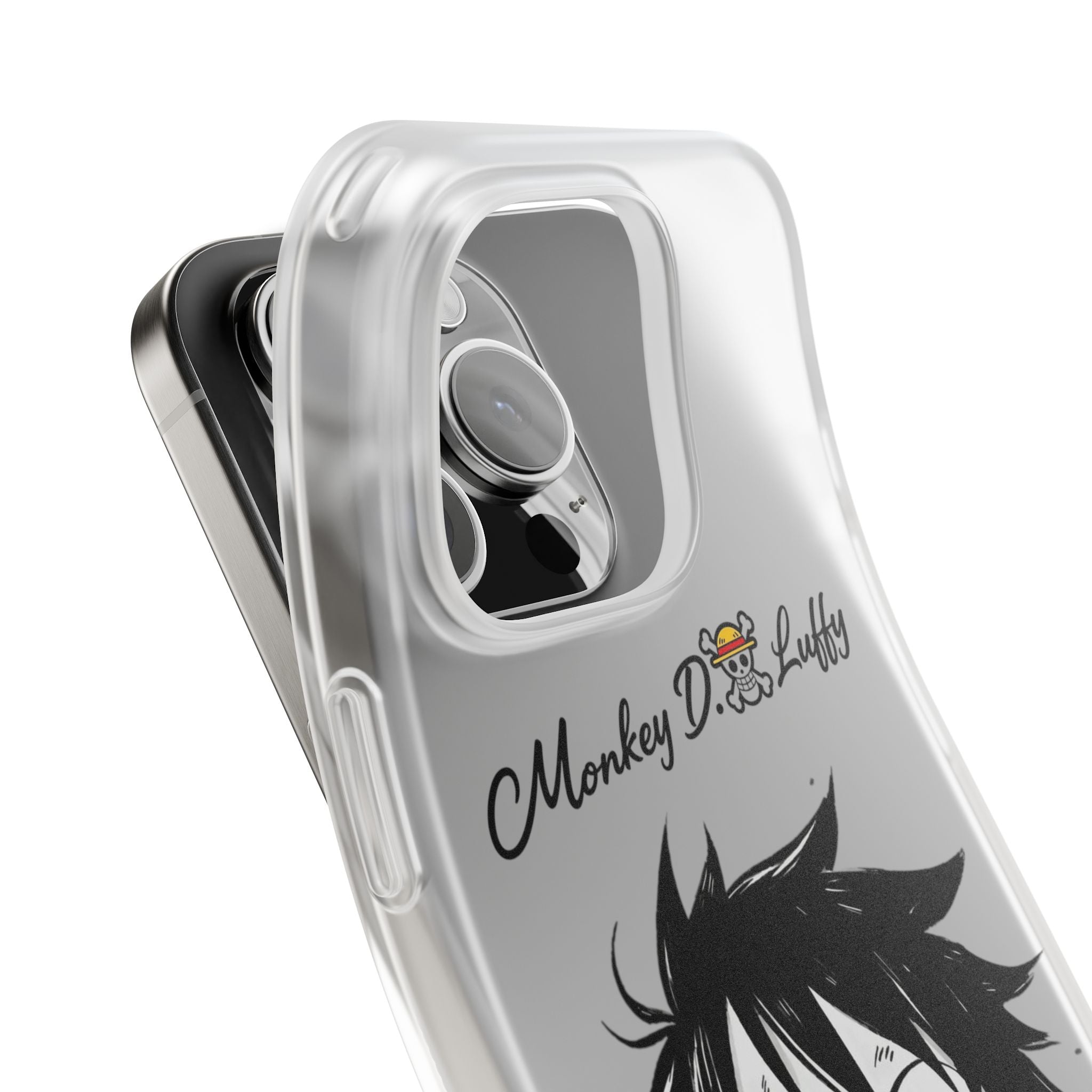 One Piece iPhone Case - Minimalist Monkey D. Luffy Design | White Anime Phone Cover