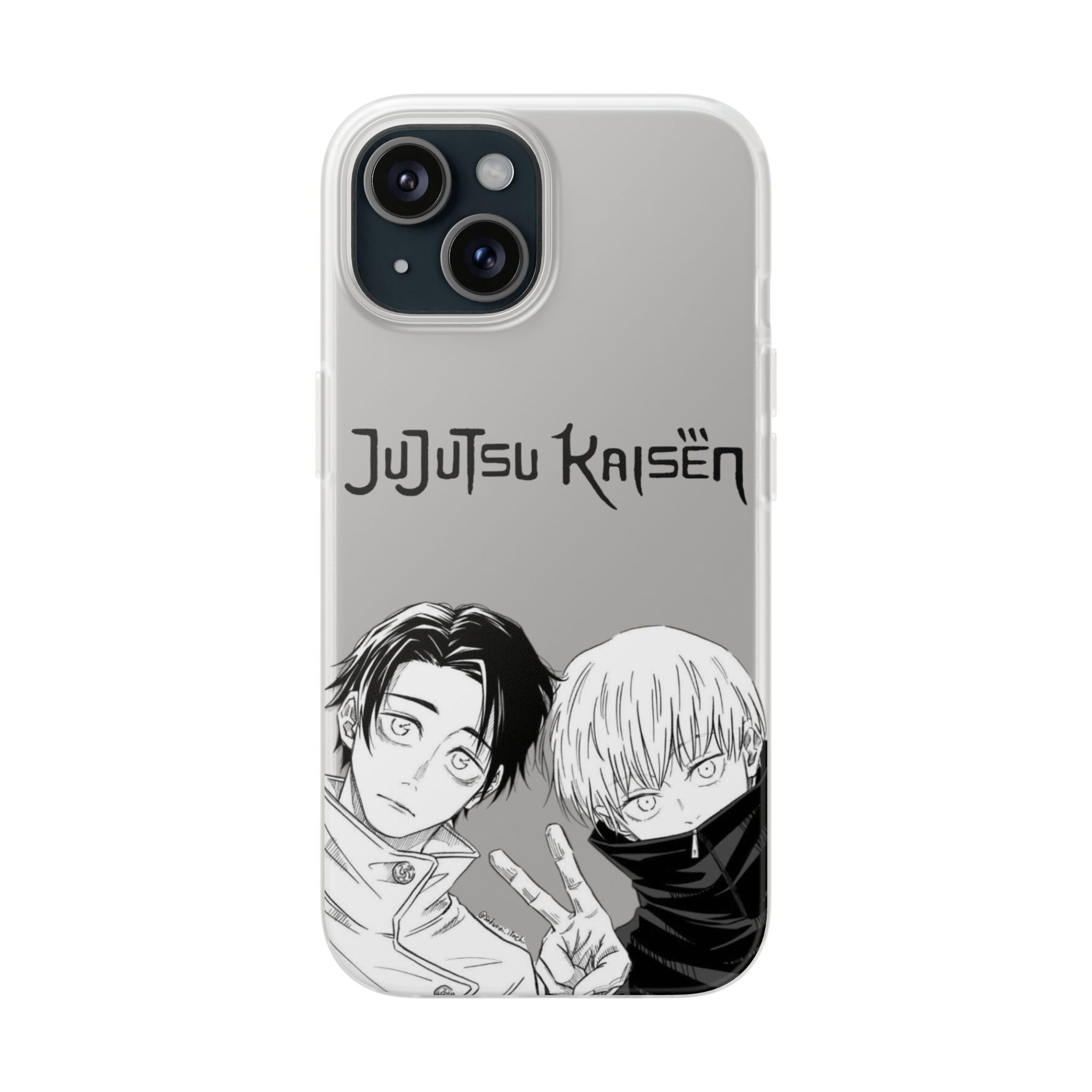 Jujutsu Kaisen Phone Case - Minimalist Yuta Okkotsu & Toge Inumaki Manga Art - Black & White Aesthetic
