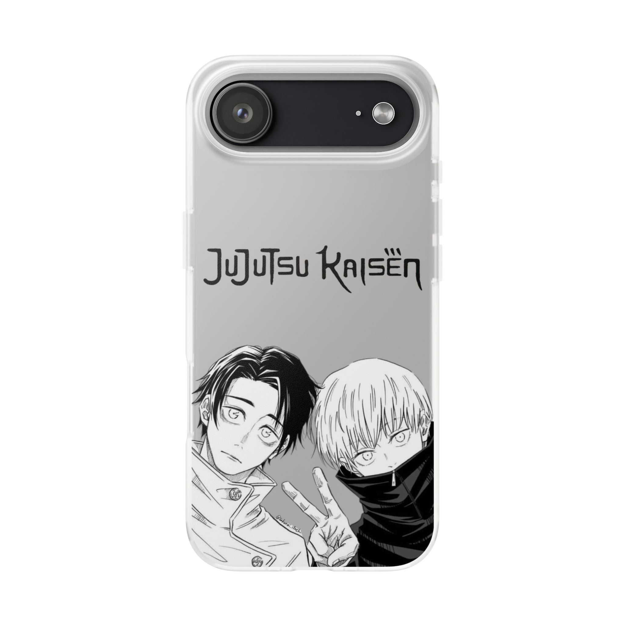 Jujutsu Kaisen Phone Case - Minimalist Yuta Okkotsu & Toge Inumaki Manga Art - Black & White Aesthetic