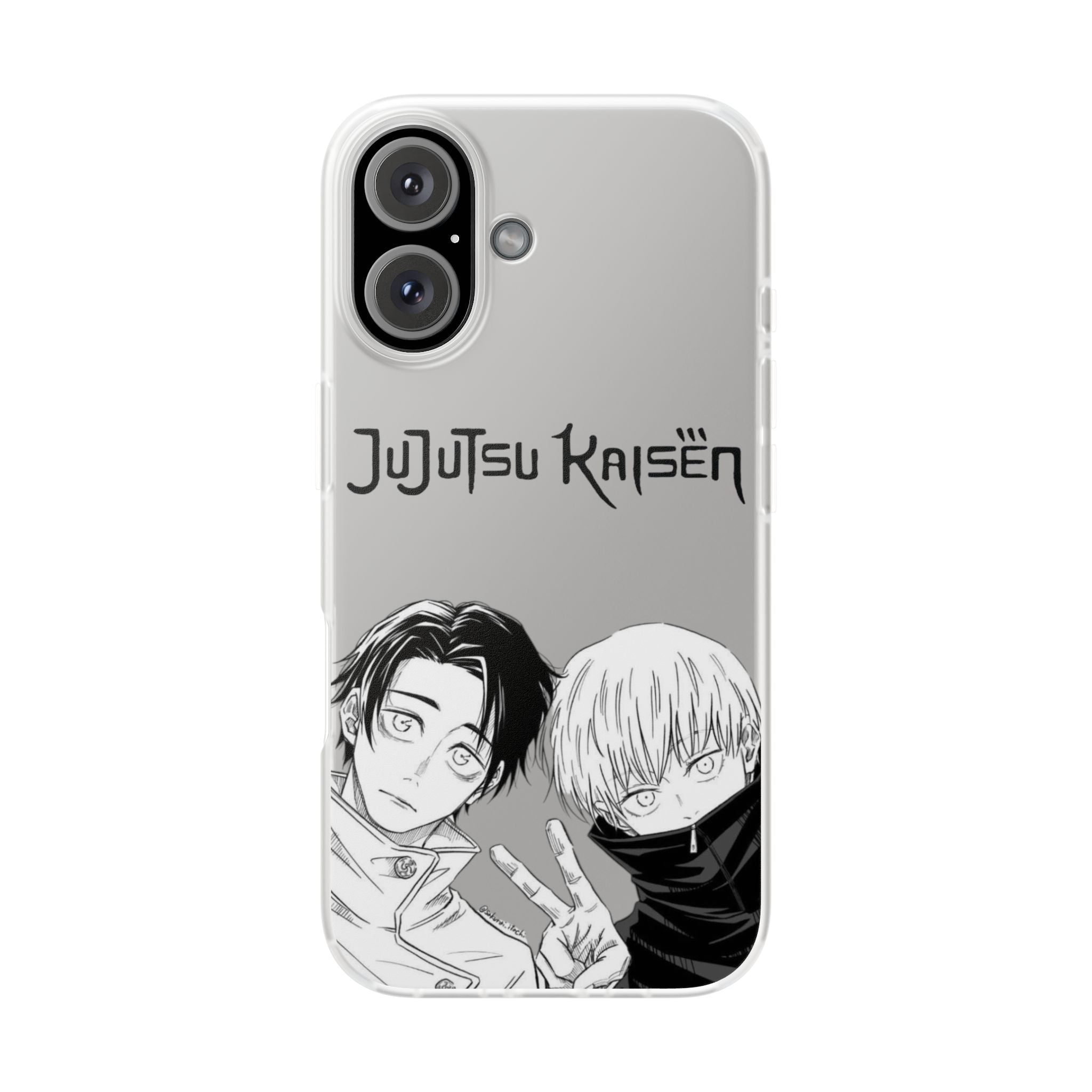 Jujutsu Kaisen Phone Case - Minimalist Yuta Okkotsu & Toge Inumaki Manga Art - Black & White Aesthetic